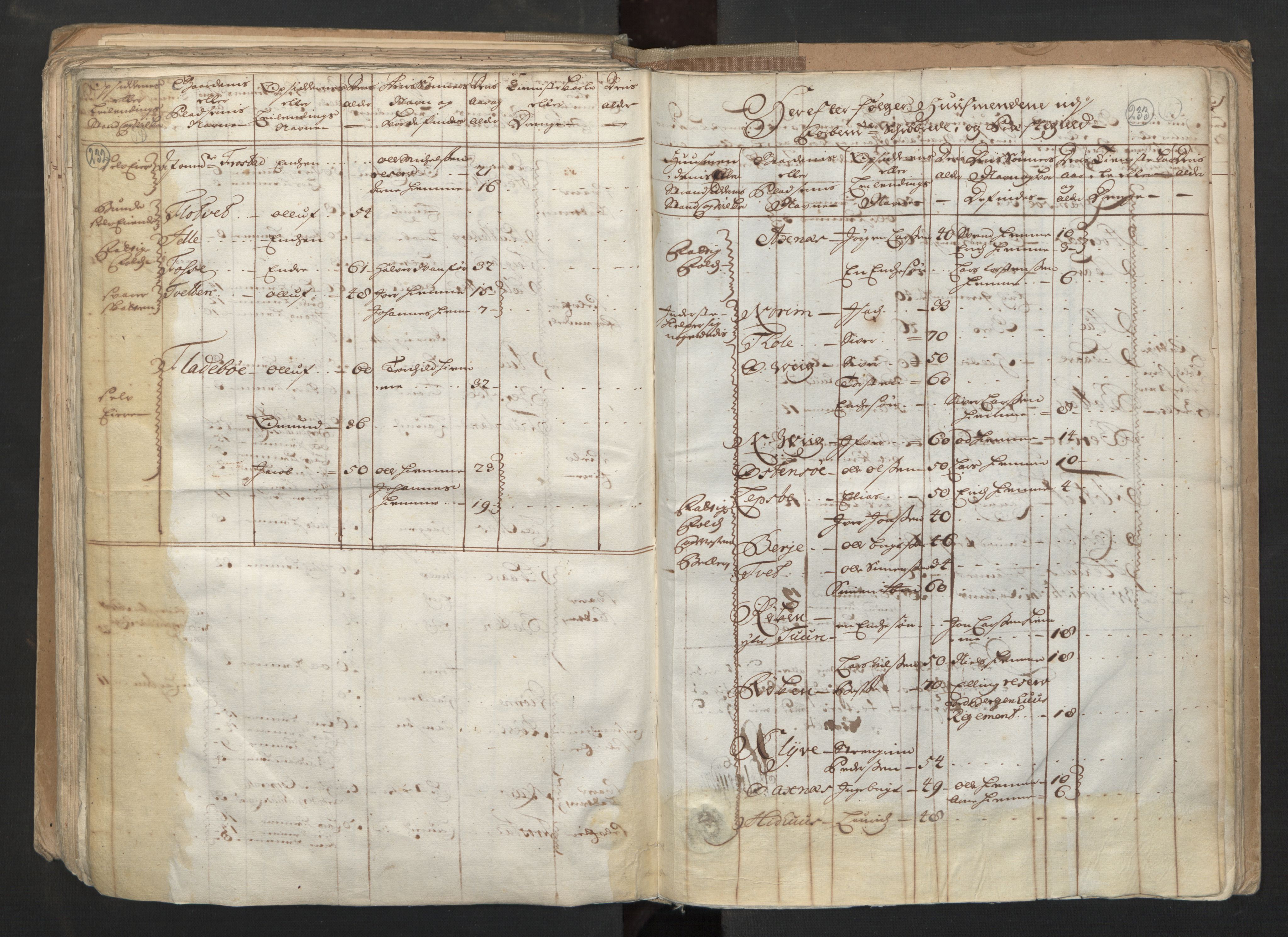 RA, Census (manntall) 1701, no. 6: Sunnhordland fogderi and Hardanger fogderi, 1701, p. 232-233