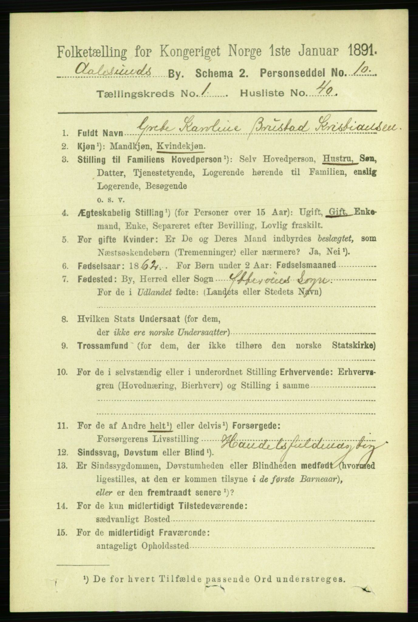 RA, 1891 census for 1501 Ålesund, 1891, p. 1716