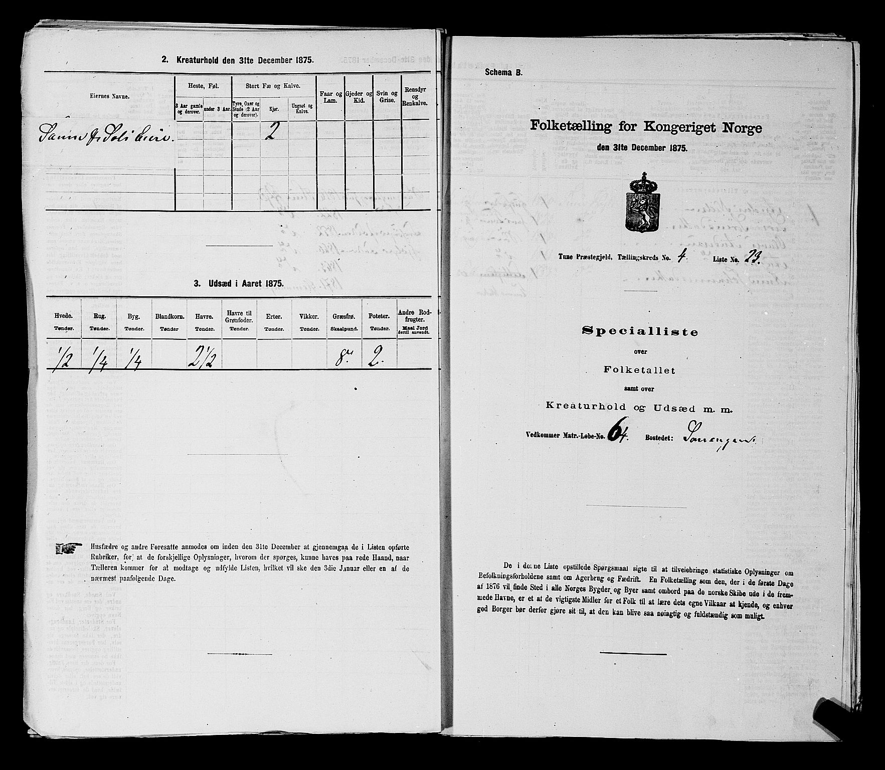 RA, 1875 census for 0130P Tune, 1875, p. 629