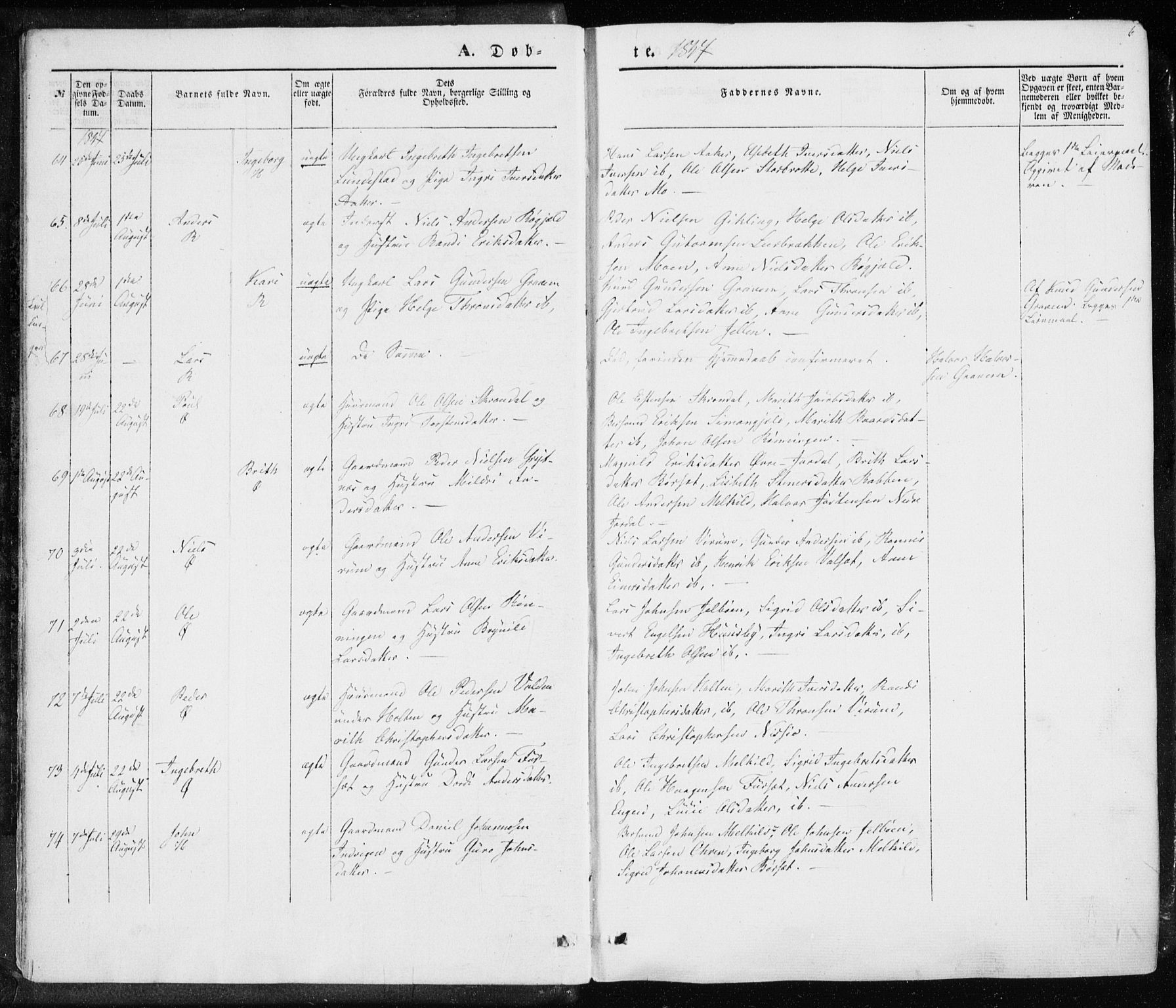 Ministerialprotokoller, klokkerbøker og fødselsregistre - Møre og Romsdal, AV/SAT-A-1454/590/L1013: Parish register (official) no. 590A05, 1847-1877, p. 6