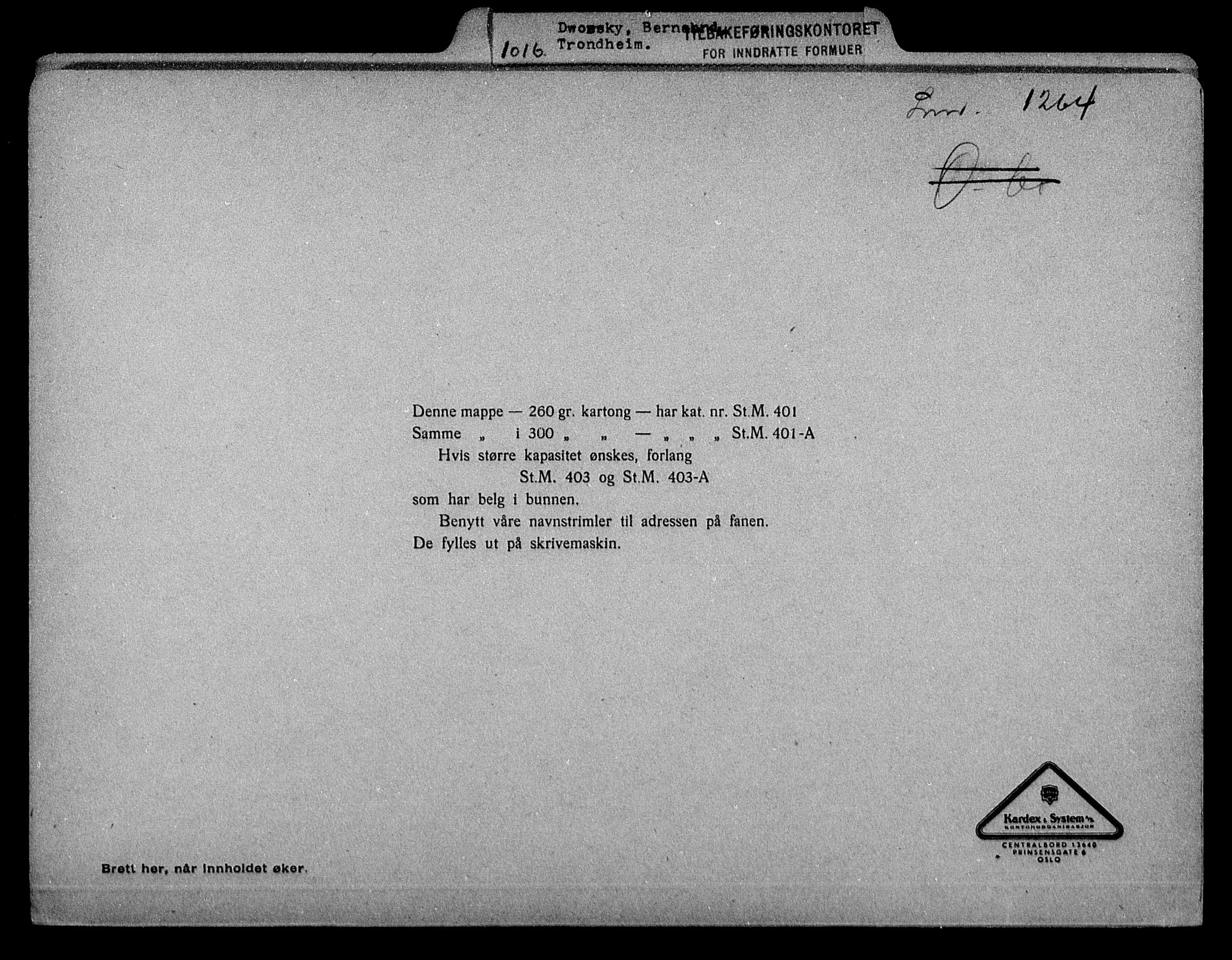 Justisdepartementet, Tilbakeføringskontoret for inndratte formuer, AV/RA-S-1564/H/Hc/Hca/L0894: --, 1945-1947, p. 262