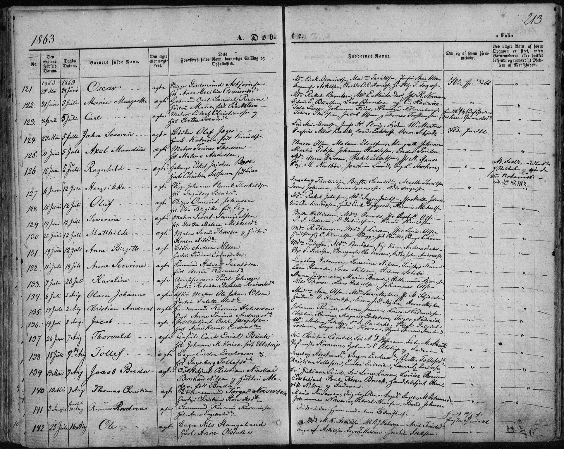 Domkirken sokneprestkontor, AV/SAST-A-101812/001/30/30BA/L0017: Parish register (official) no. A 16, 1855-1867, p. 213