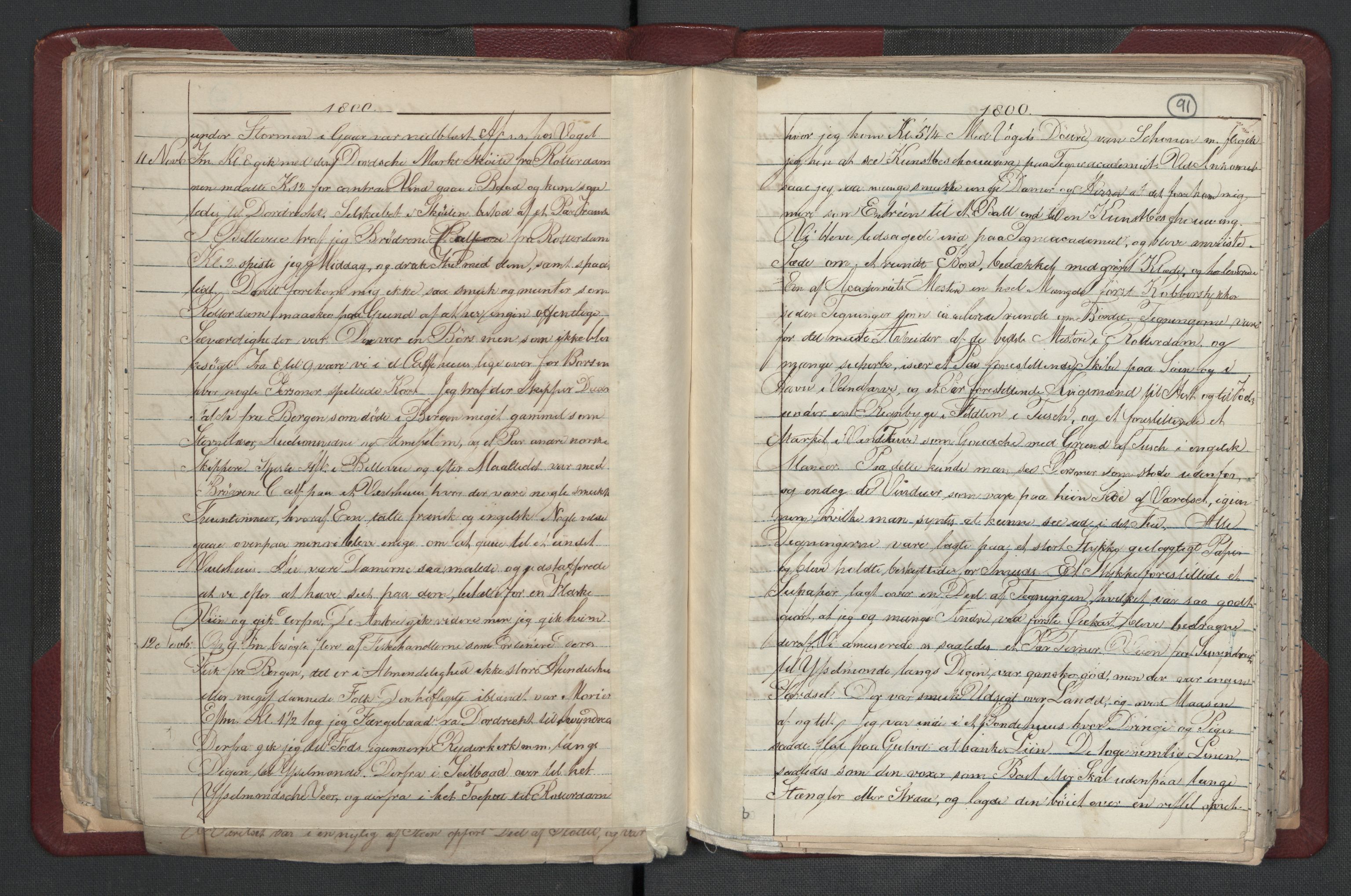 Meltzer, Fredrik, AV/RA-PA-0028/F/L0001: Dagbok for årene 1796-1808, 1811, 1817, 1796-1817, p. 90b-91a