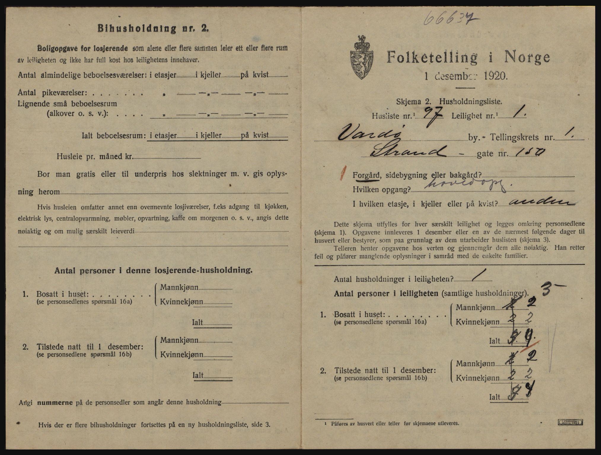 SATØ, 1920 census for Vardø, 1920, p. 1337