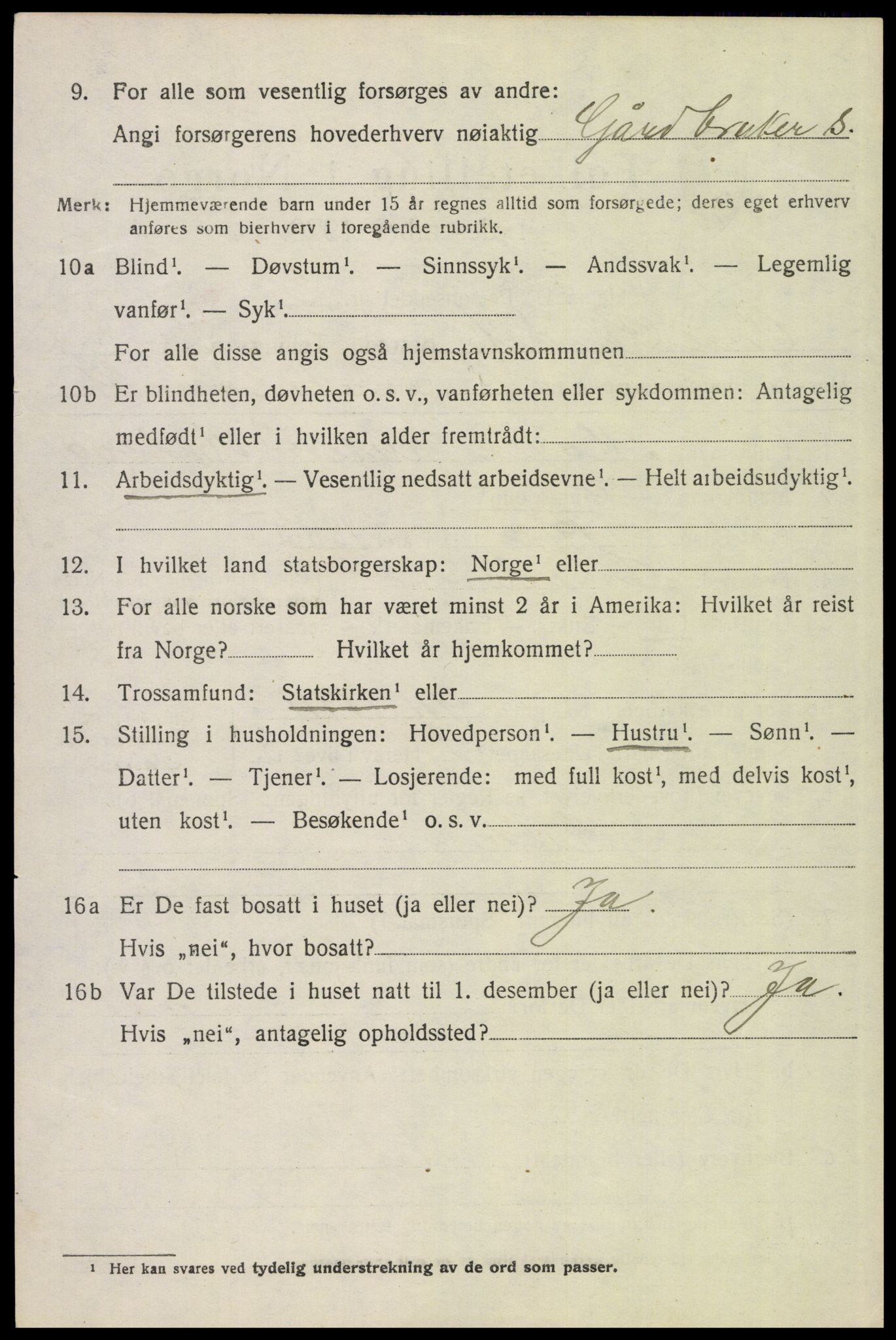 SAH, 1920 census for Øvre Rendal, 1920, p. 2834