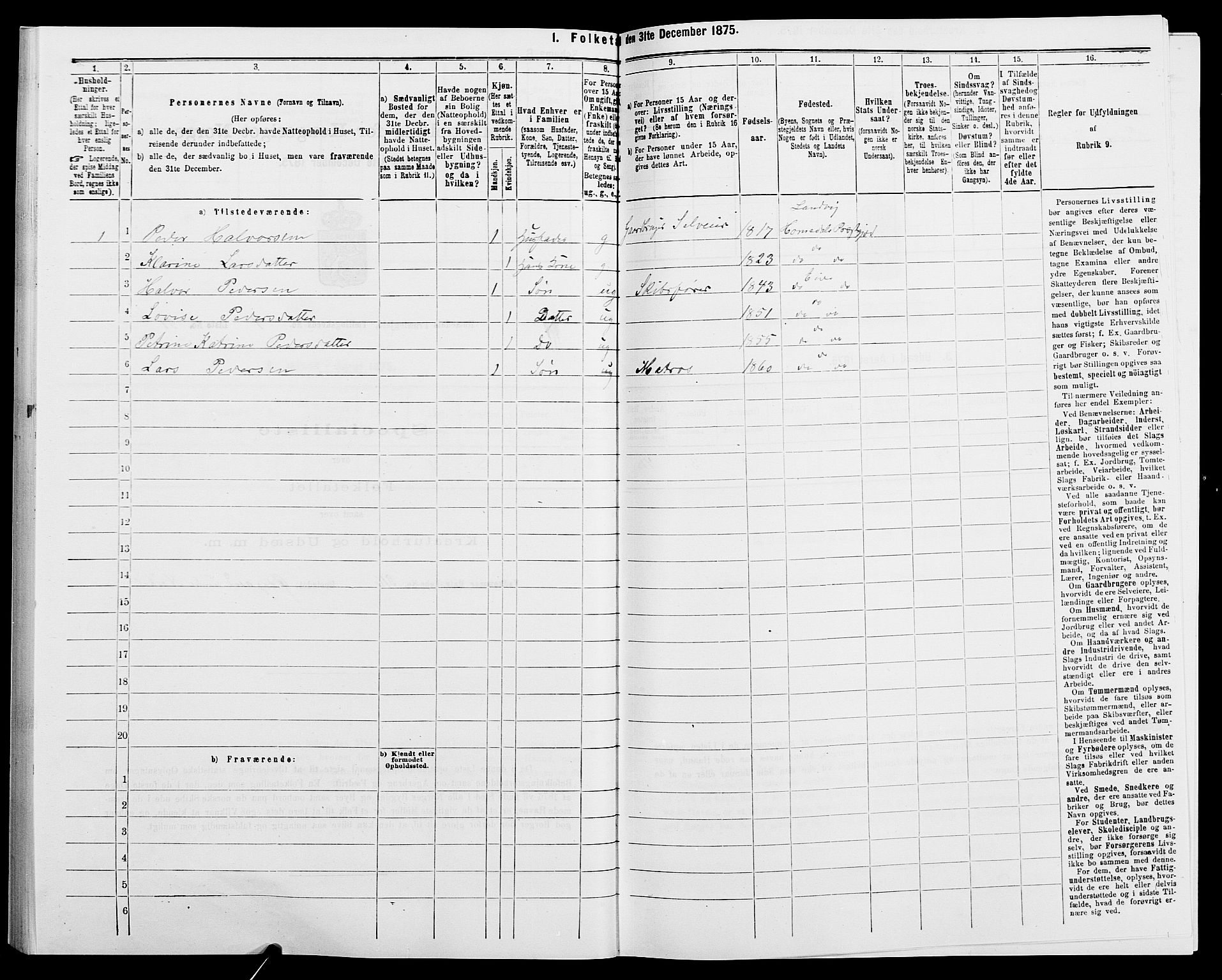 SAK, 1875 census for 0924P Homedal, 1875, p. 121