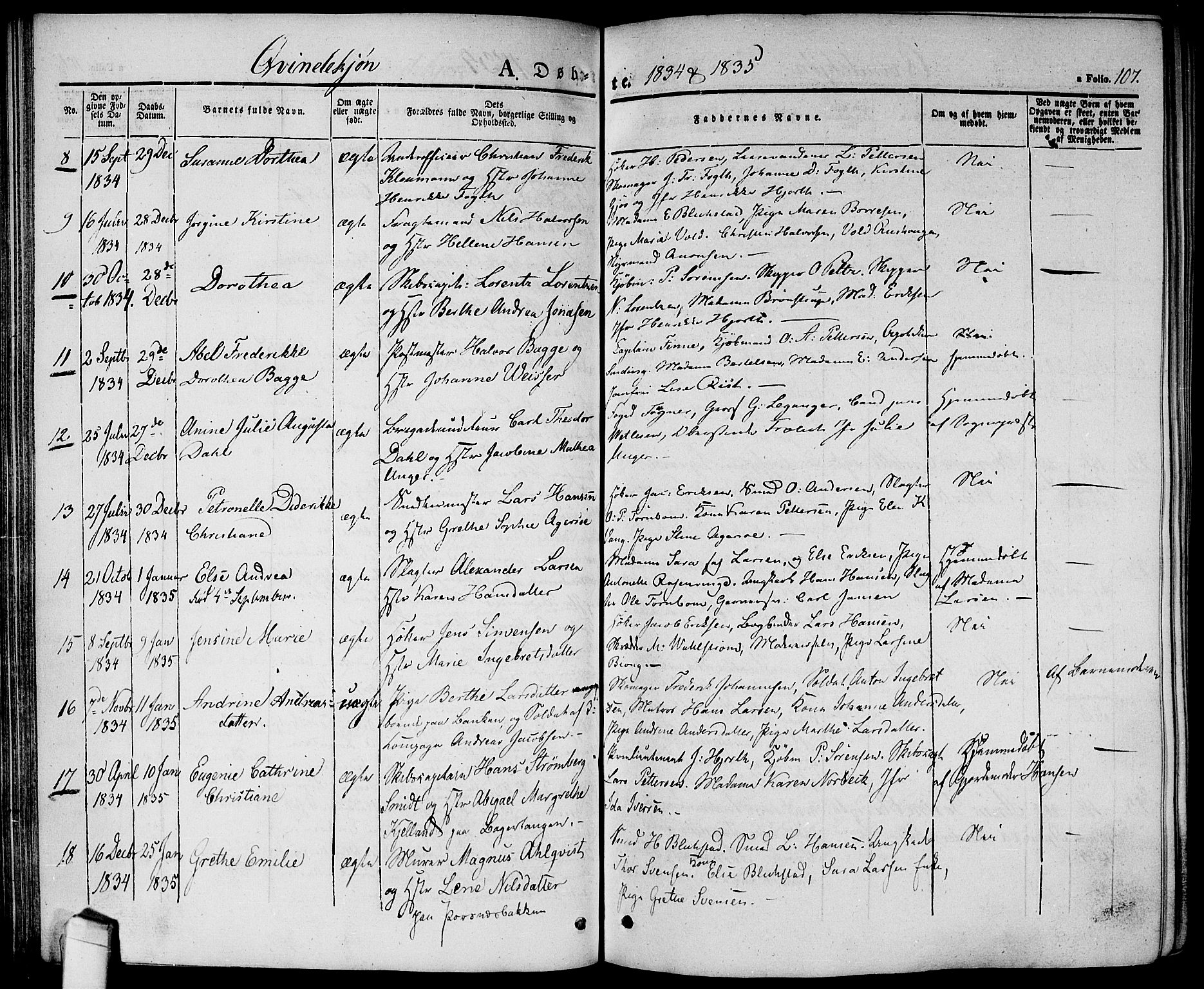 Halden prestekontor Kirkebøker, AV/SAO-A-10909/G/Ga/L0003: Parish register (copy) no. 3, 1834-1844, p. 107