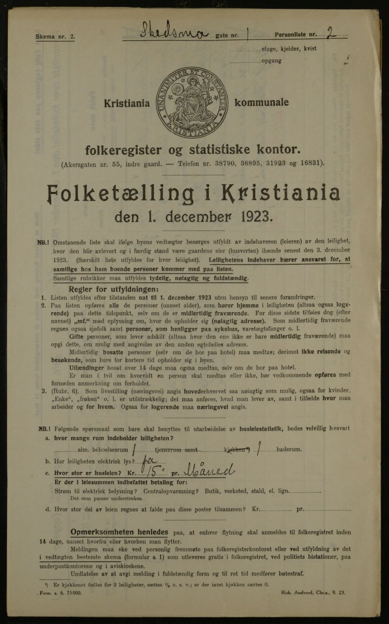 OBA, Municipal Census 1923 for Kristiania, 1923, p. 105548