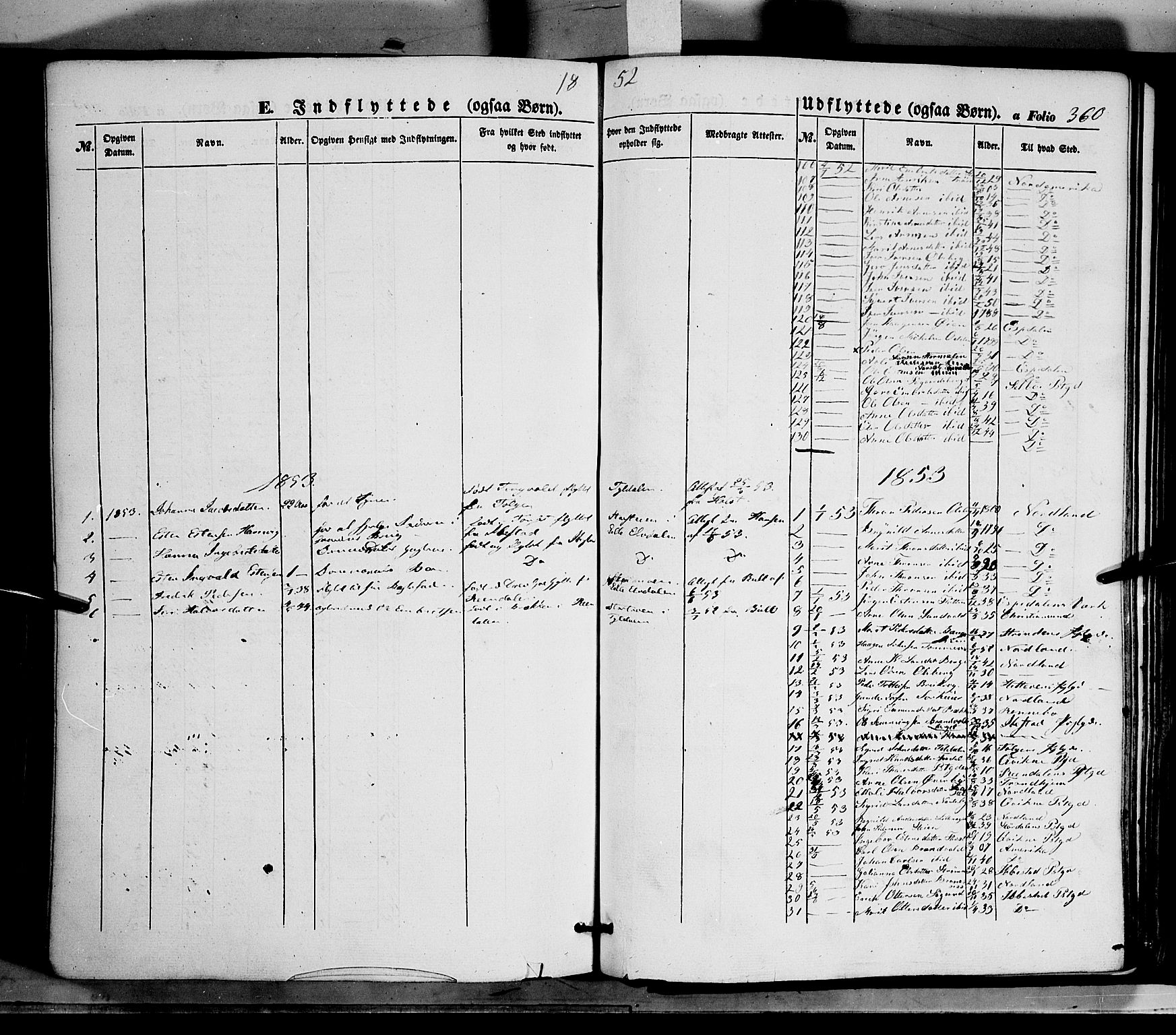 Tynset prestekontor, SAH/PREST-058/H/Ha/Haa/L0020: Parish register (official) no. 20, 1848-1862, p. 360