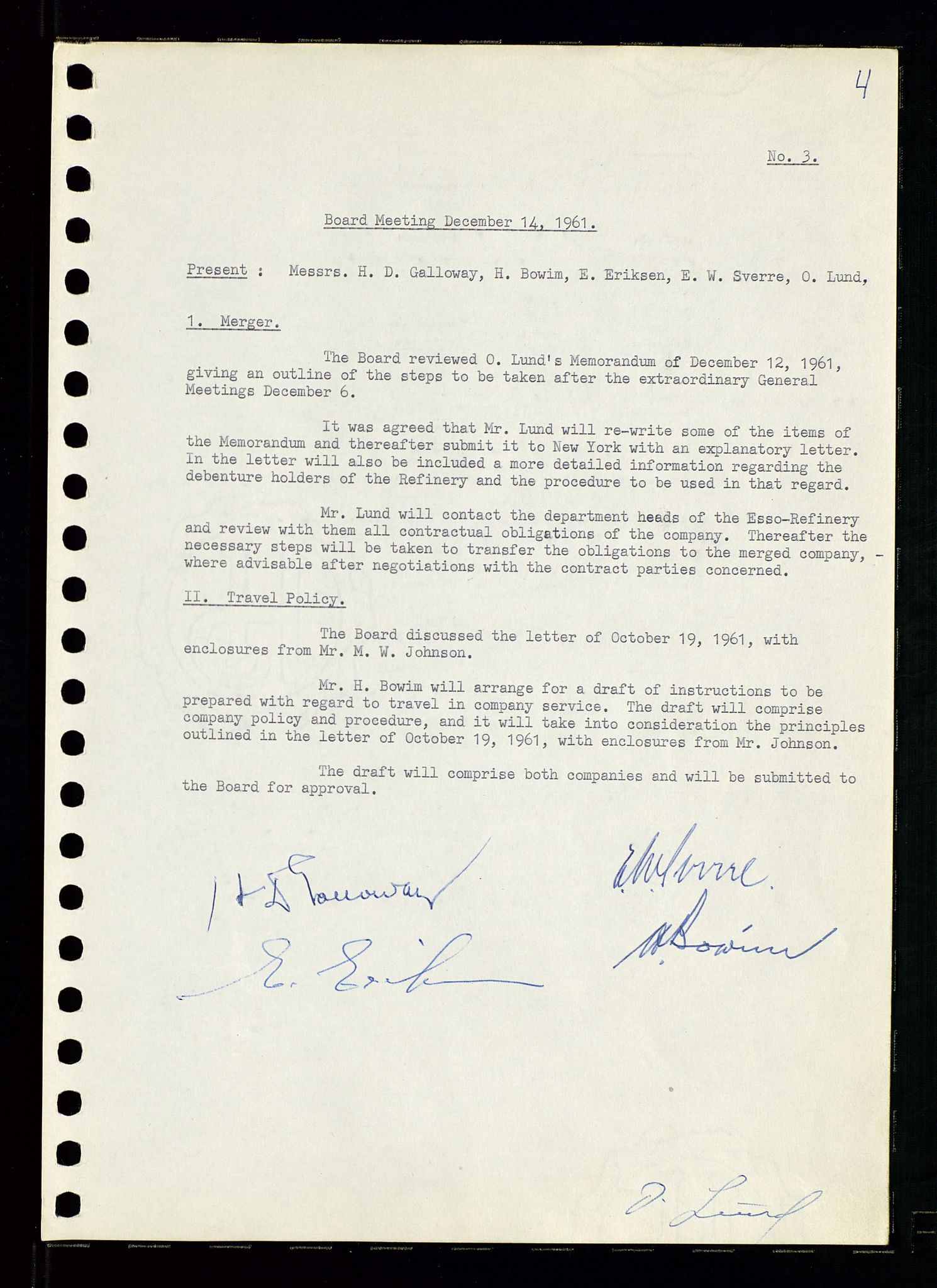 Pa 0982 - Esso Norge A/S, AV/SAST-A-100448/A/Aa/L0001/0002: Den administrerende direksjon Board minutes (styrereferater) / Den administrerende direksjon Board minutes (styrereferater), 1960-1961, p. 158