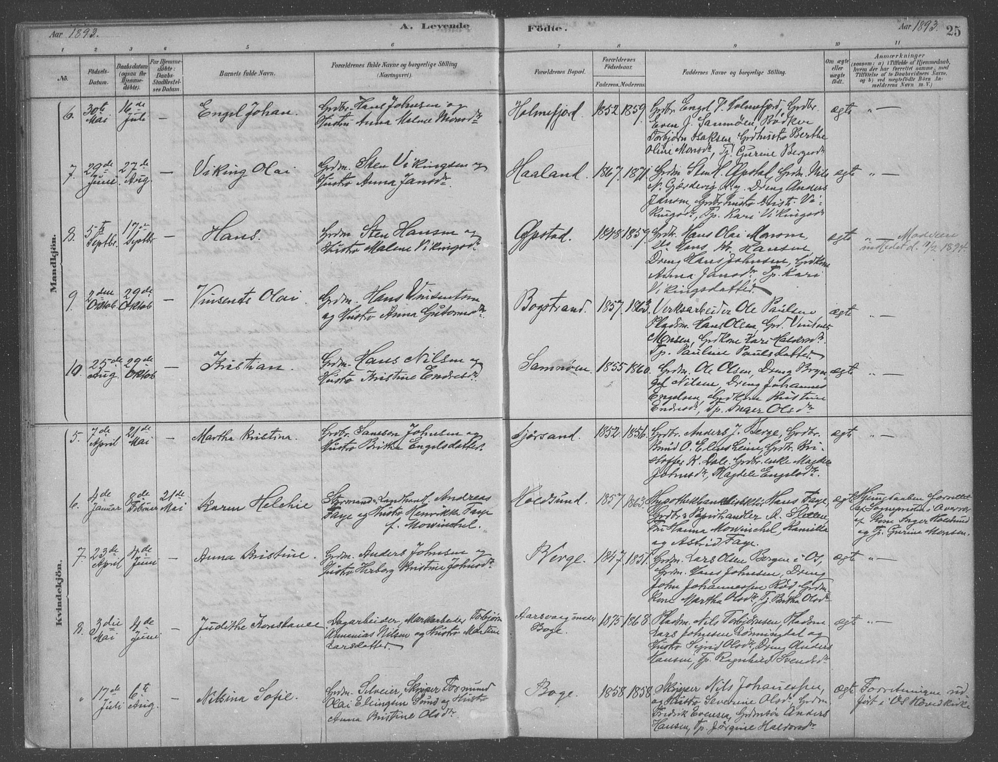 Fusa sokneprestembete, SAB/A-75401/H/Haa: Parish register (official) no. B 1, 1880-1938, p. 25