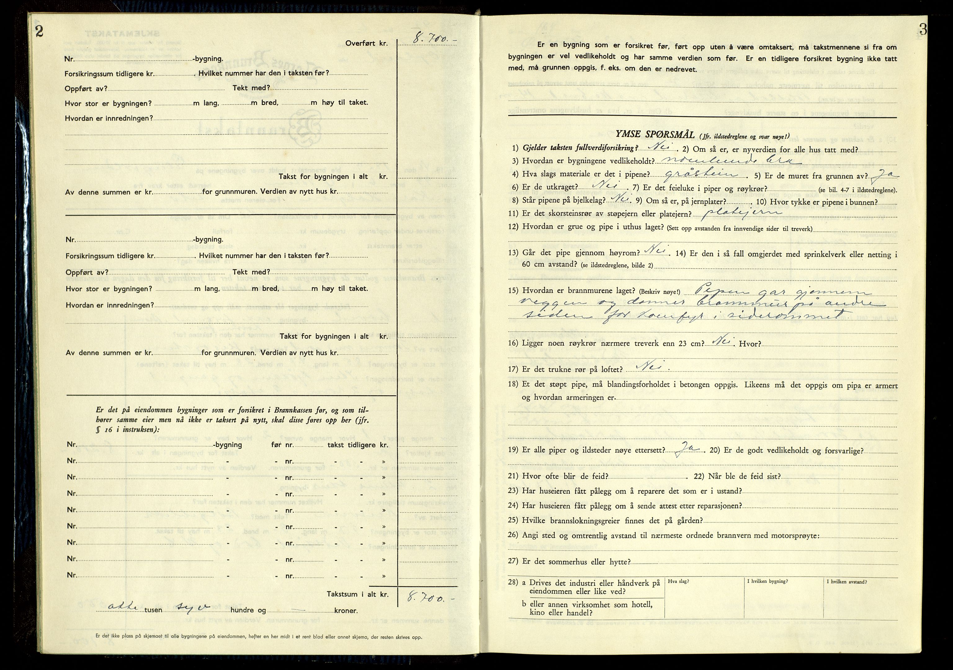 Norges Brannkasse, Østre Toten, AV/SAH-NBRANT-046/F/L0006: Branntakstprotokoll, 1946-1952, p. 2-3