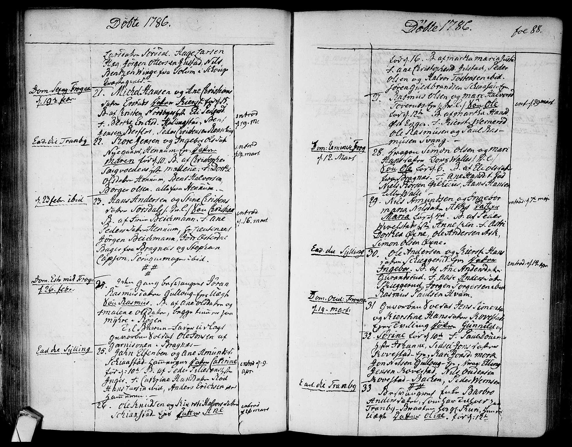 Lier kirkebøker, SAKO/A-230/F/Fa/L0006: Parish register (official) no. I 6, 1777-1794, p. 88