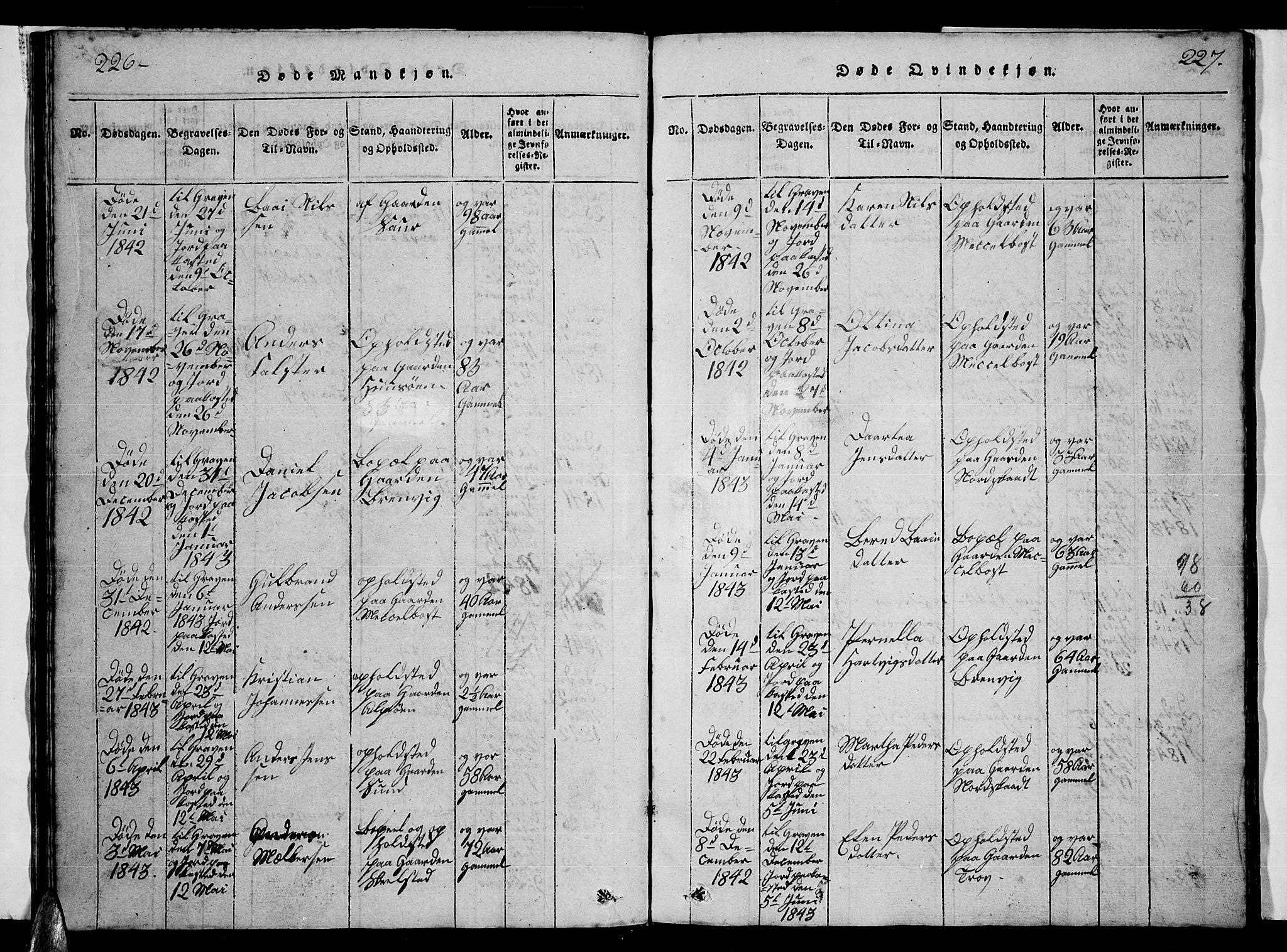 Ministerialprotokoller, klokkerbøker og fødselsregistre - Nordland, AV/SAT-A-1459/857/L0826: Parish register (copy) no. 857C01, 1821-1852, p. 226-227