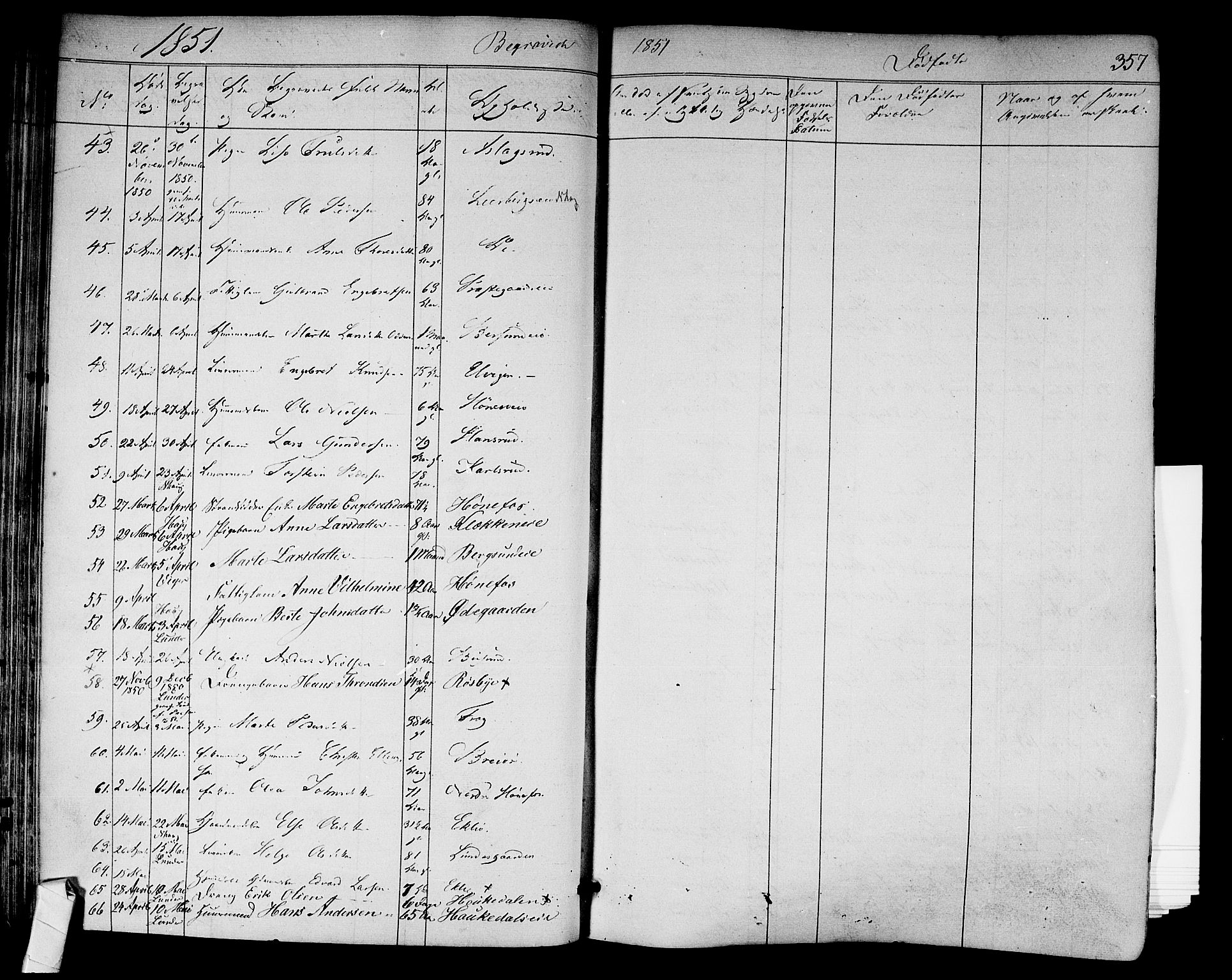 Norderhov kirkebøker, AV/SAKO-A-237/F/Fa/L0011: Parish register (official) no. 11, 1847-1856, p. 357