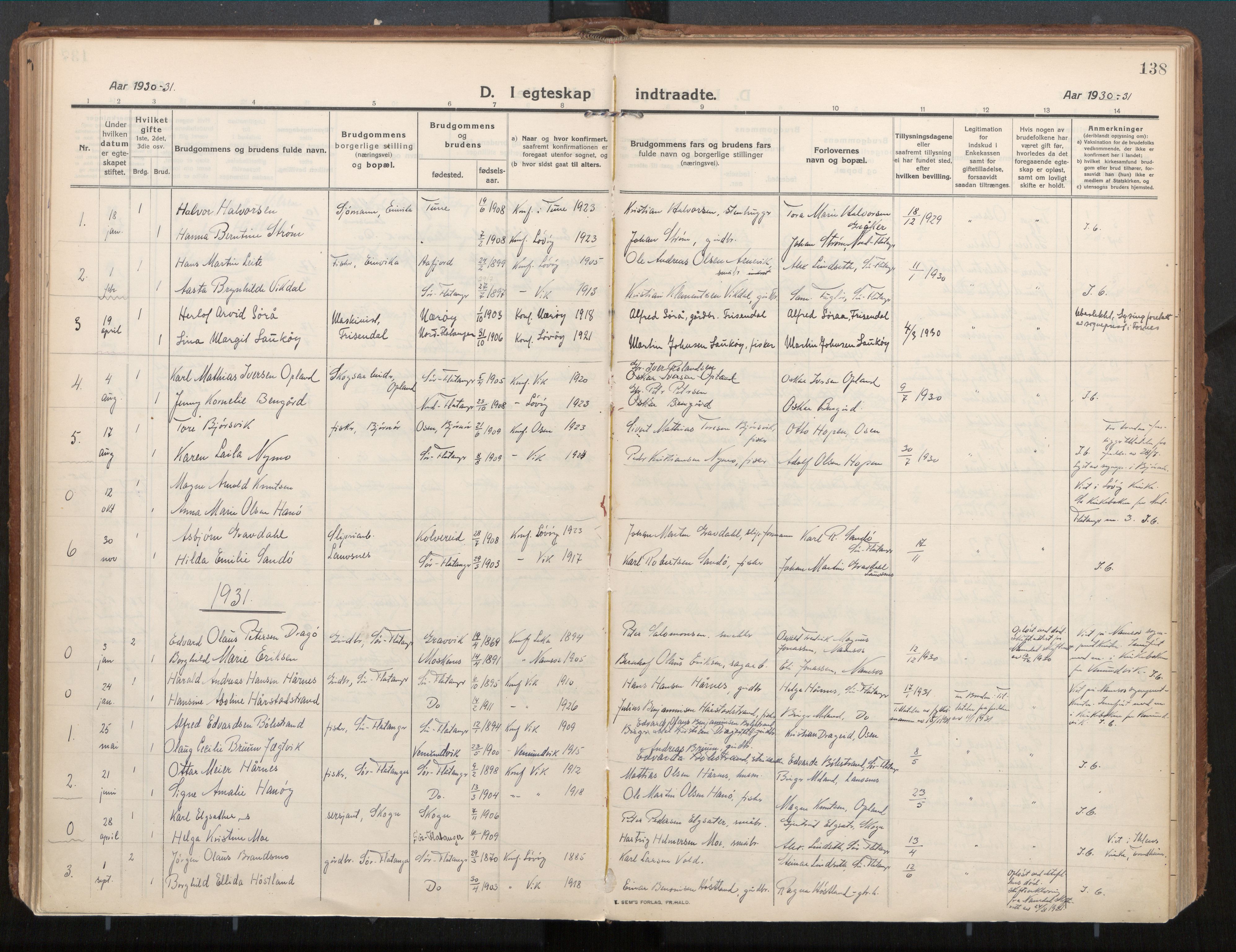 Ministerialprotokoller, klokkerbøker og fødselsregistre - Nord-Trøndelag, AV/SAT-A-1458/771/L0598: Parish register (official) no. 771A05, 1911-1937, p. 138