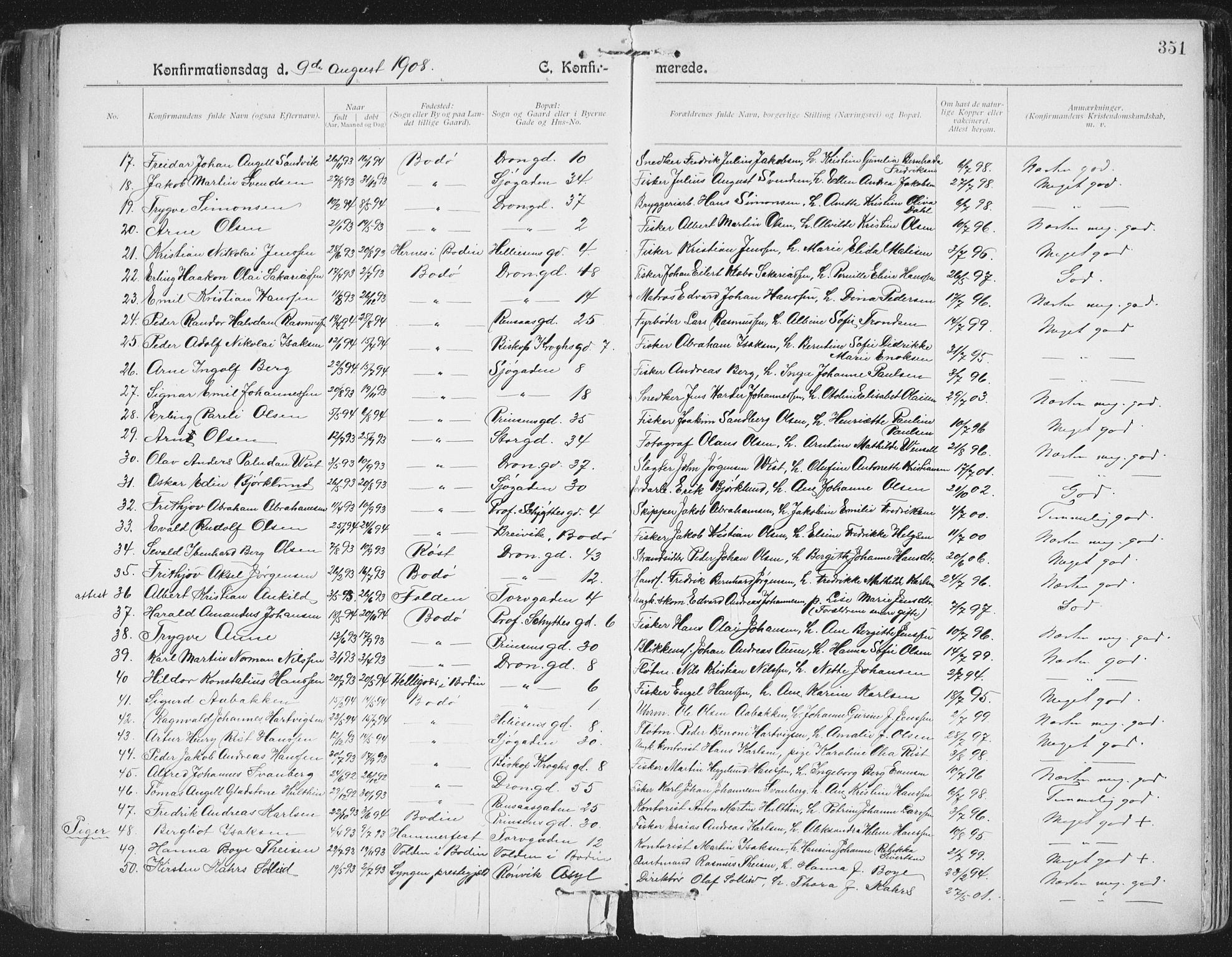 Ministerialprotokoller, klokkerbøker og fødselsregistre - Nordland, SAT/A-1459/801/L0011: Parish register (official) no. 801A11, 1900-1916, p. 351