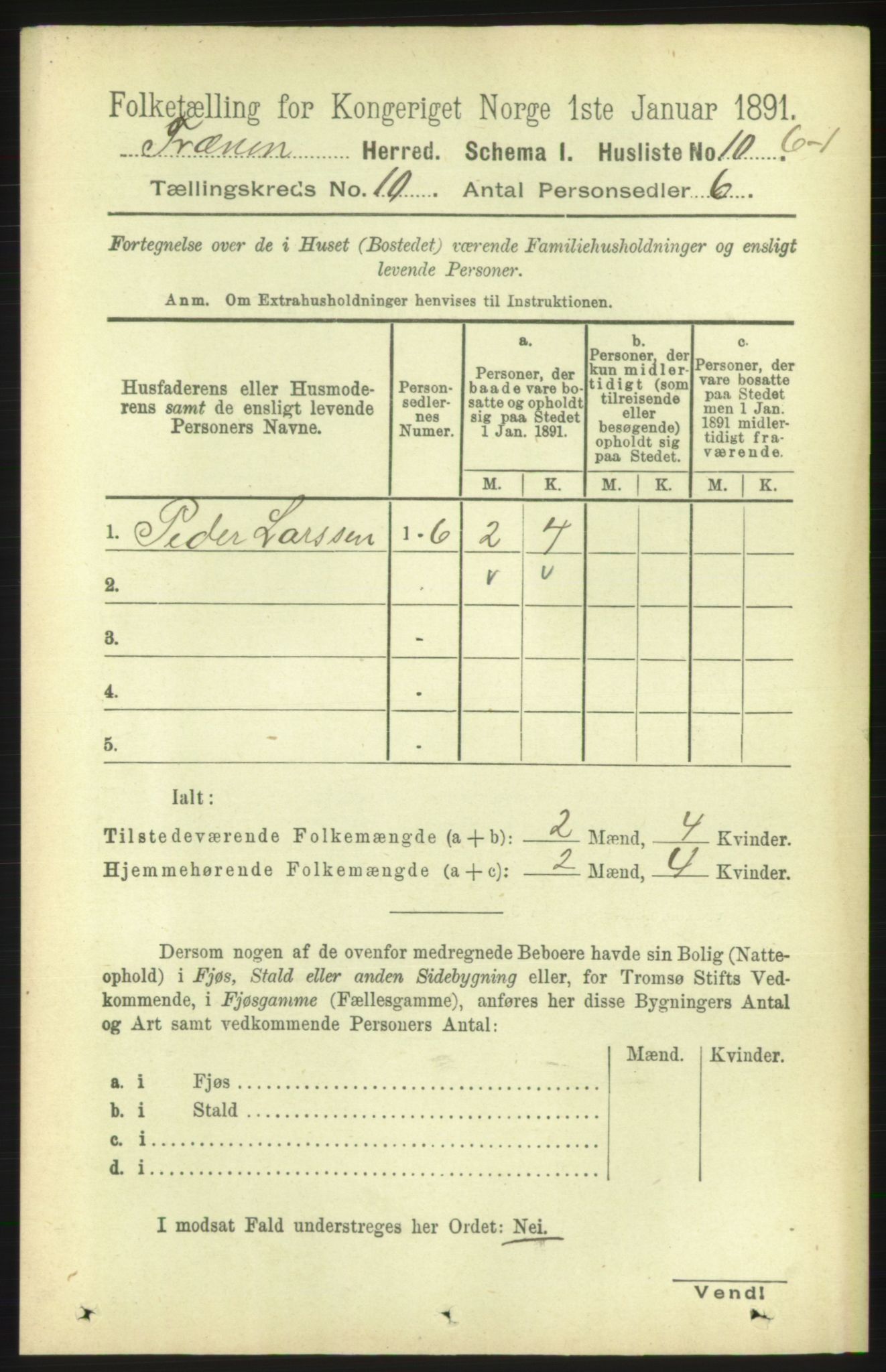 RA, 1891 census for 1548 Fræna, 1891, p. 3055