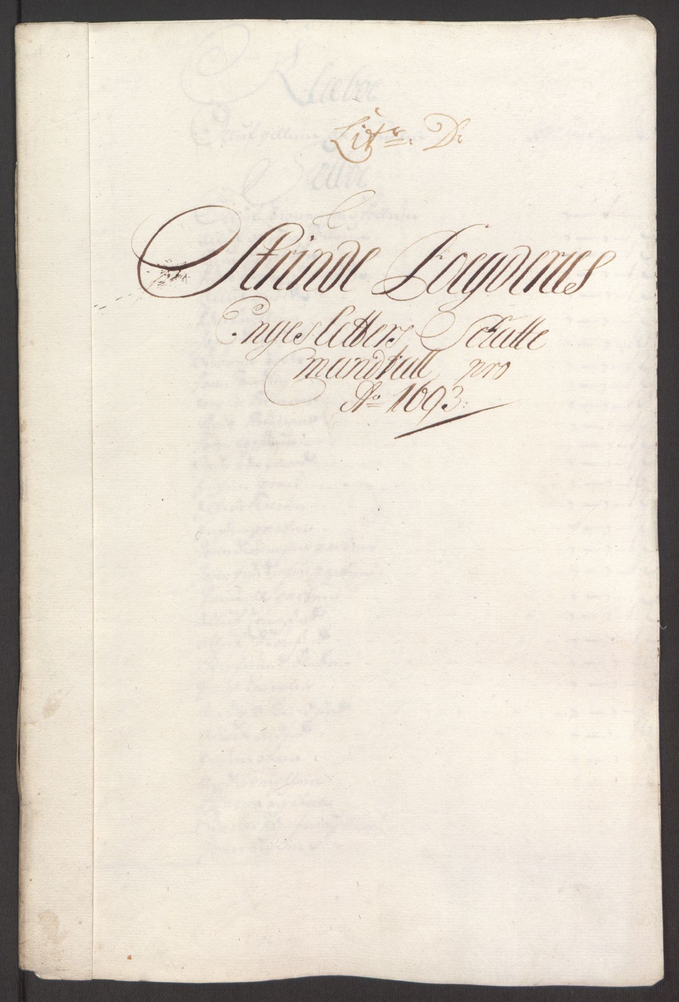 Rentekammeret inntil 1814, Reviderte regnskaper, Fogderegnskap, AV/RA-EA-4092/R61/L4104: Fogderegnskap Strinda og Selbu, 1693-1694, p. 64