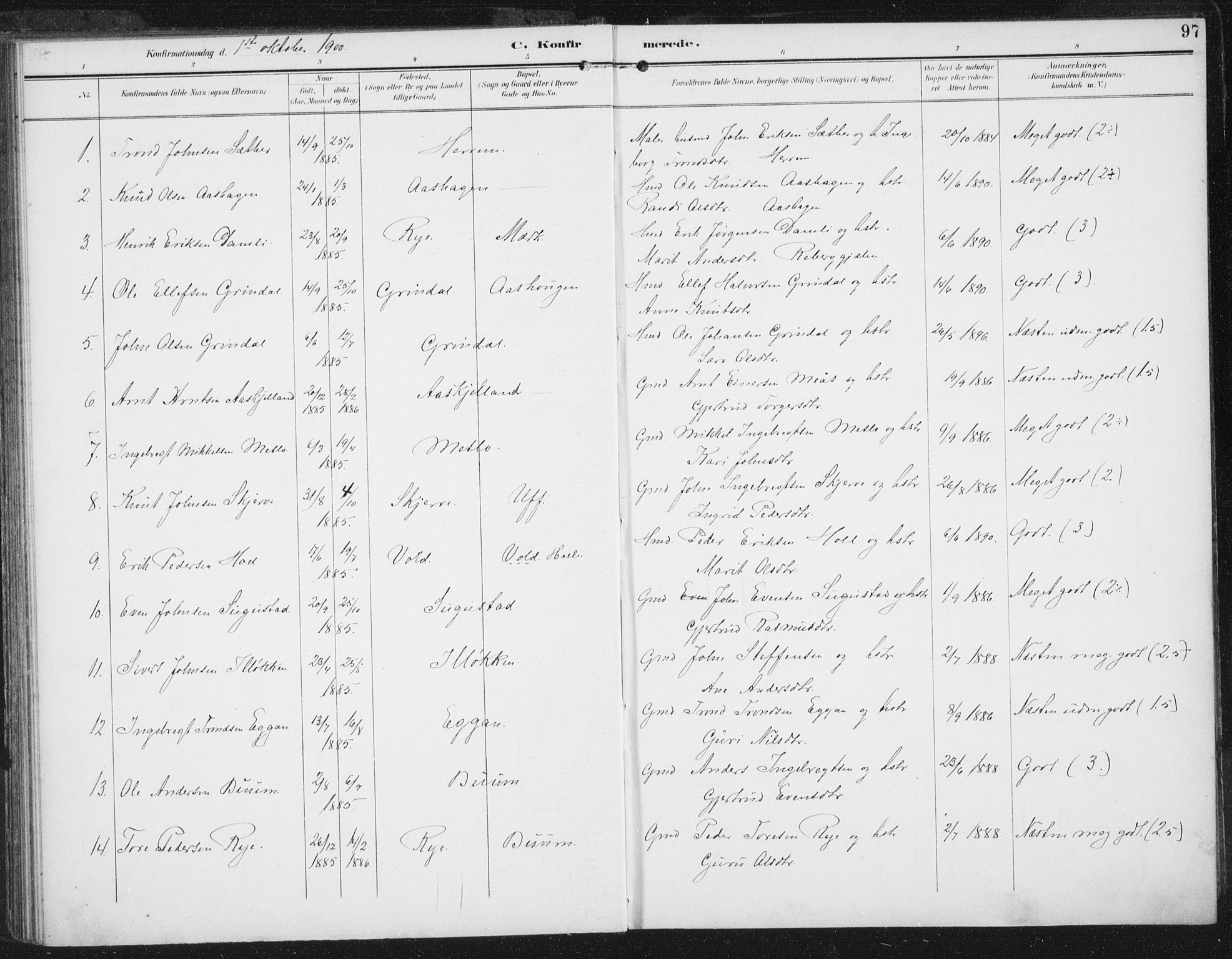 Ministerialprotokoller, klokkerbøker og fødselsregistre - Sør-Trøndelag, SAT/A-1456/674/L0872: Parish register (official) no. 674A04, 1897-1907, p. 97