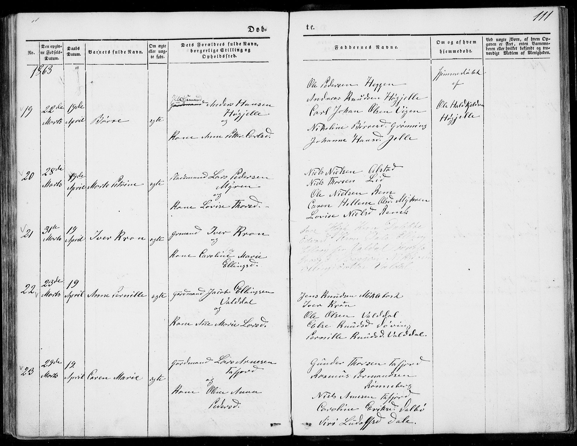 Ministerialprotokoller, klokkerbøker og fødselsregistre - Møre og Romsdal, AV/SAT-A-1454/519/L0249: Parish register (official) no. 519A08, 1846-1868, p. 111