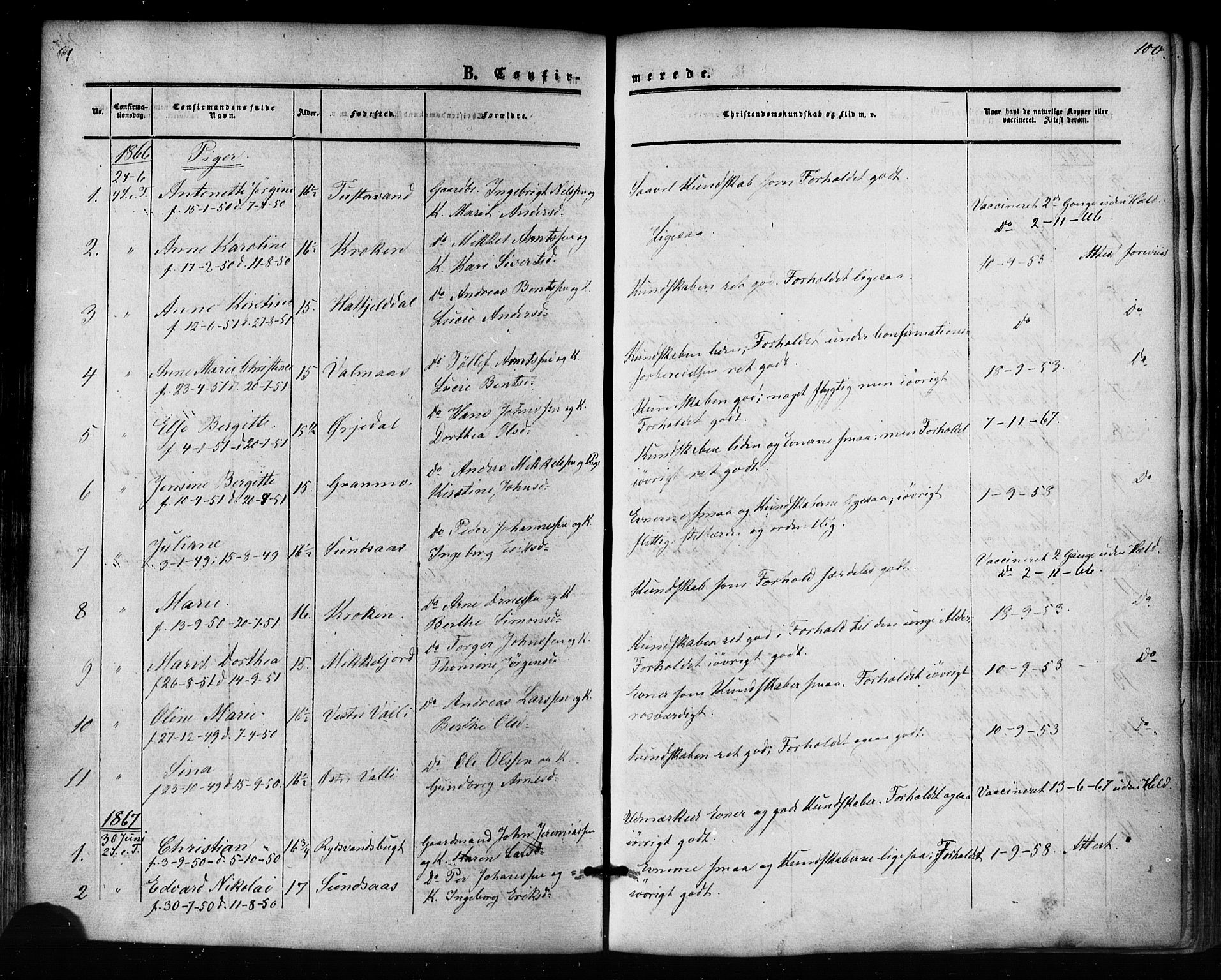 Ministerialprotokoller, klokkerbøker og fødselsregistre - Nordland, AV/SAT-A-1459/823/L0324: Parish register (official) no. 823A01, 1860-1878, p. 100