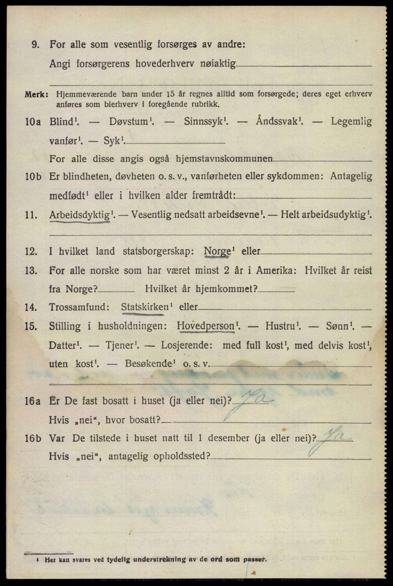 SAKO, 1920 census for Bamble, 1920, p. 9148