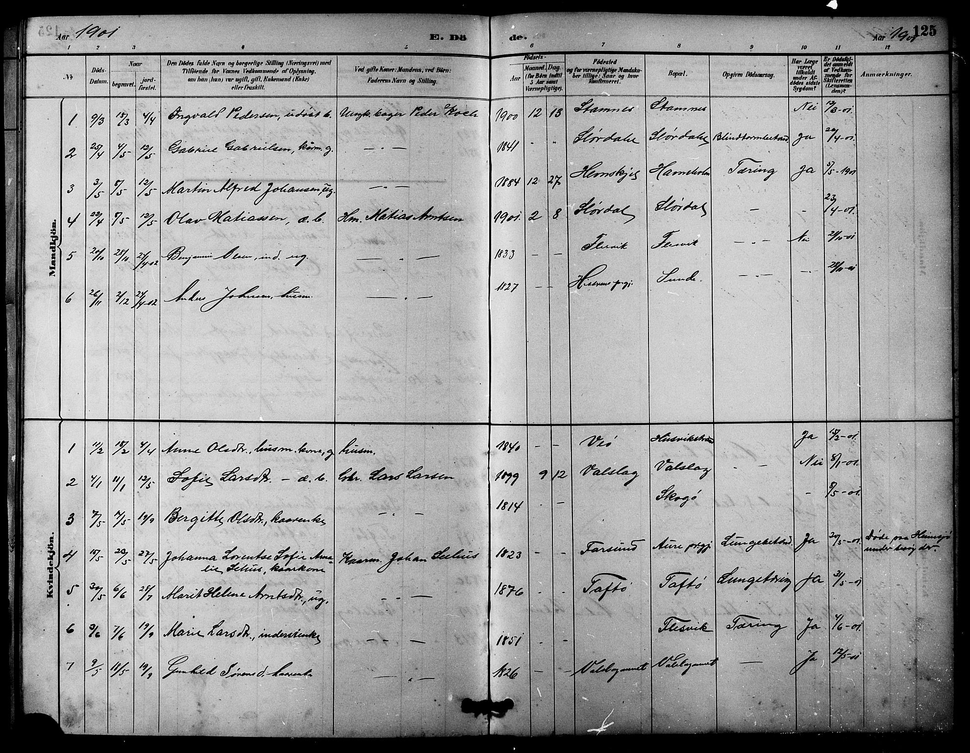 Ministerialprotokoller, klokkerbøker og fødselsregistre - Sør-Trøndelag, SAT/A-1456/633/L0519: Parish register (copy) no. 633C01, 1884-1905, p. 125