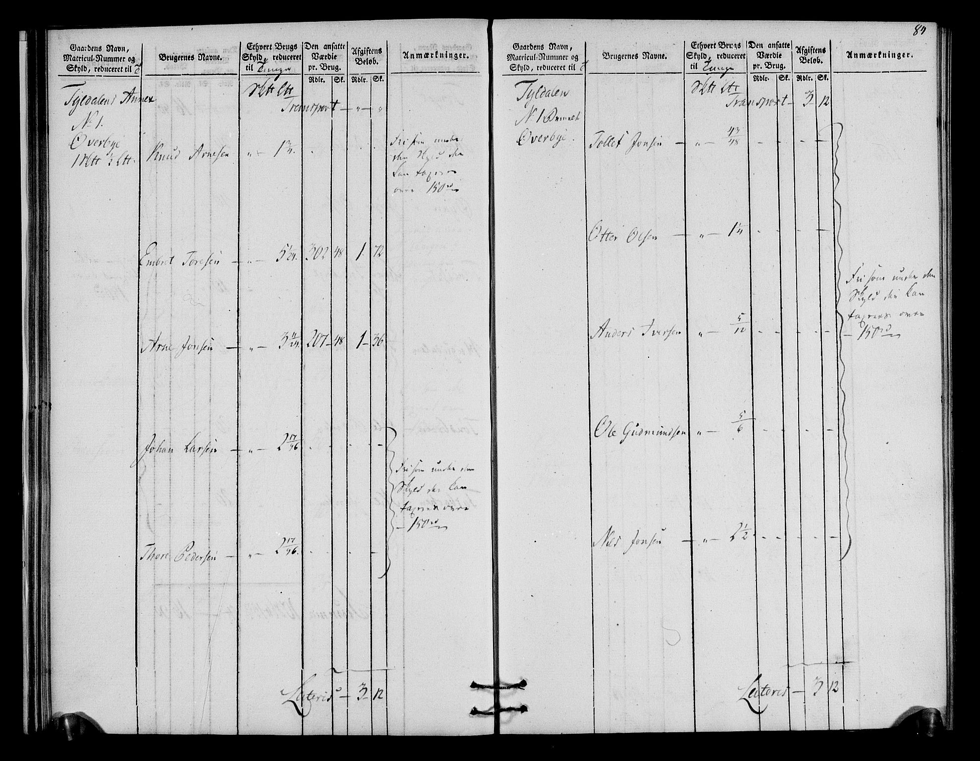 Rentekammeret inntil 1814, Realistisk ordnet avdeling, RA/EA-4070/N/Ne/Nea/L0030: Østerdal fogderi. Oppebørselsregister, 1803-1804, p. 87