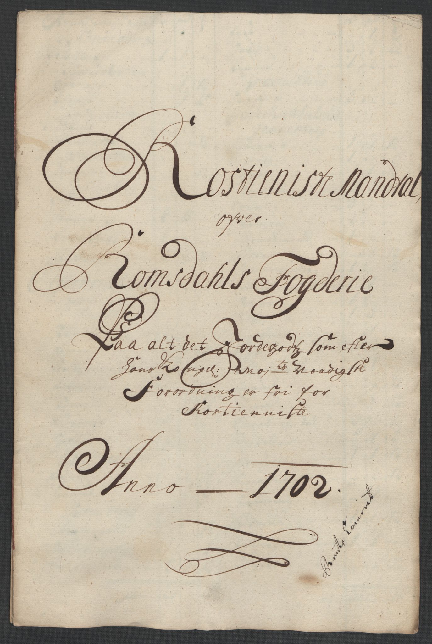 Rentekammeret inntil 1814, Reviderte regnskaper, Fogderegnskap, RA/EA-4092/R55/L3655: Fogderegnskap Romsdal, 1701-1702, p. 328