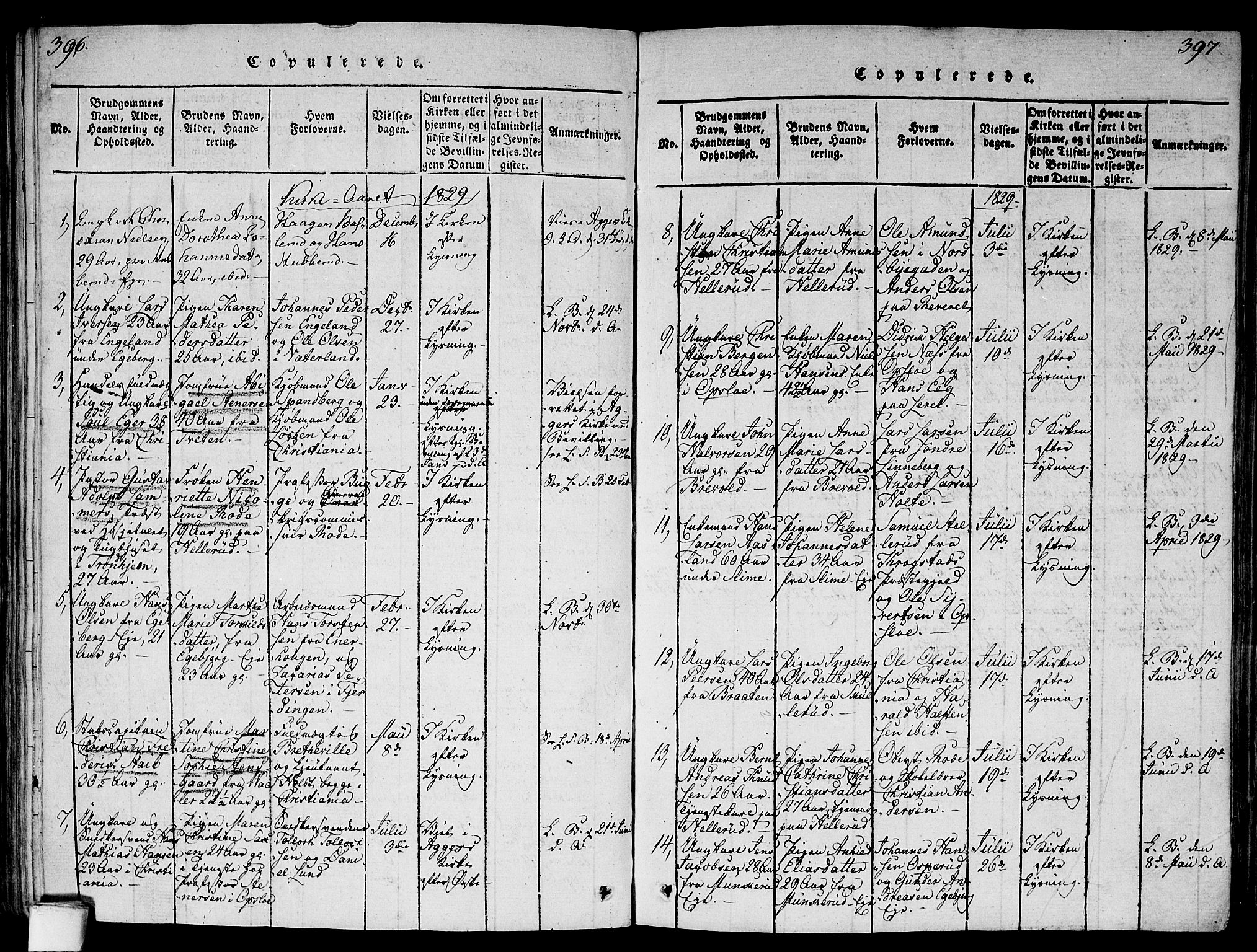 Gamlebyen prestekontor Kirkebøker, SAO/A-10884/F/Fa/L0002: Parish register (official) no. 2, 1817-1829, p. 396-397