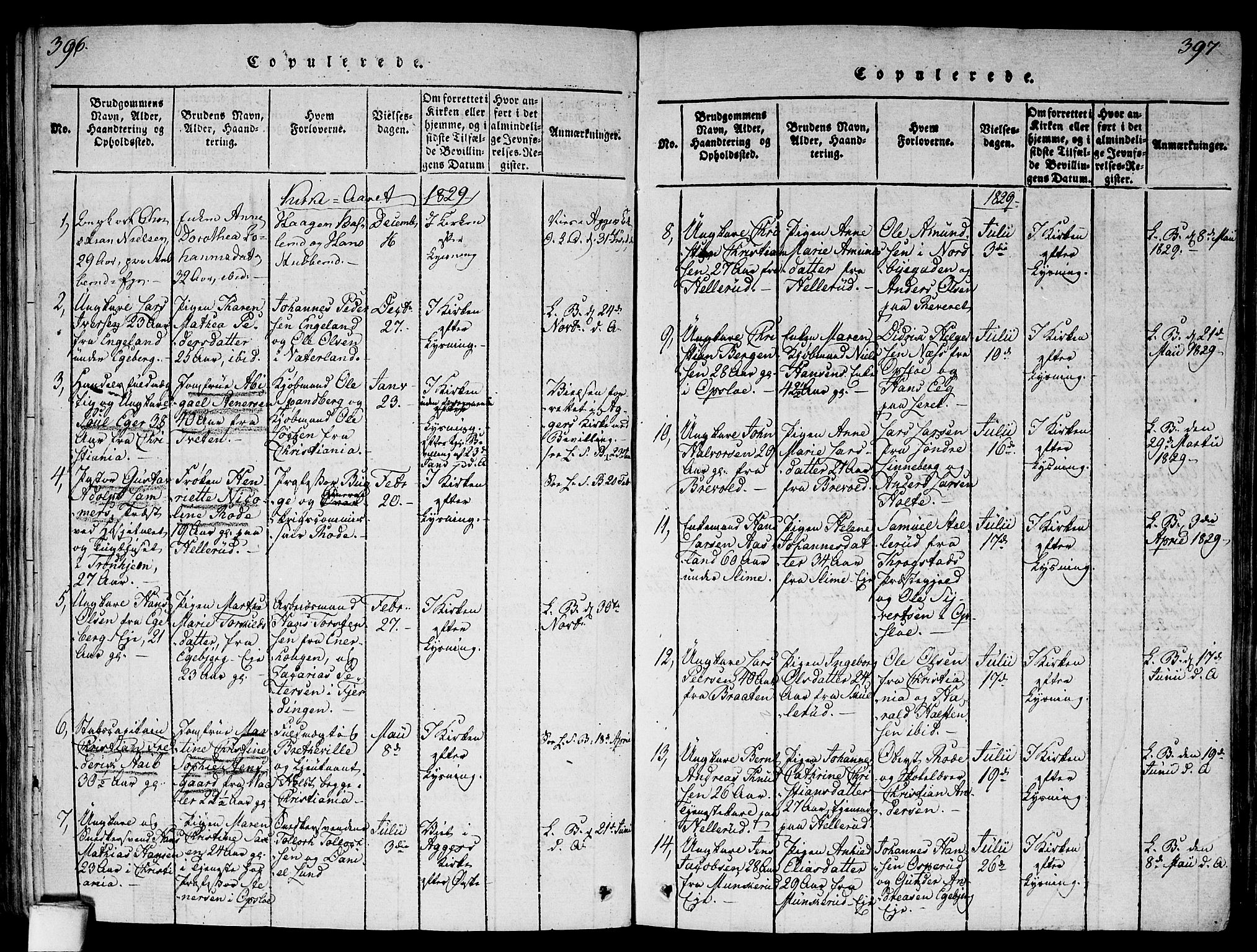 Gamlebyen prestekontor Kirkebøker, AV/SAO-A-10884/F/Fa/L0002: Parish register (official) no. 2, 1817-1829, p. 396-397