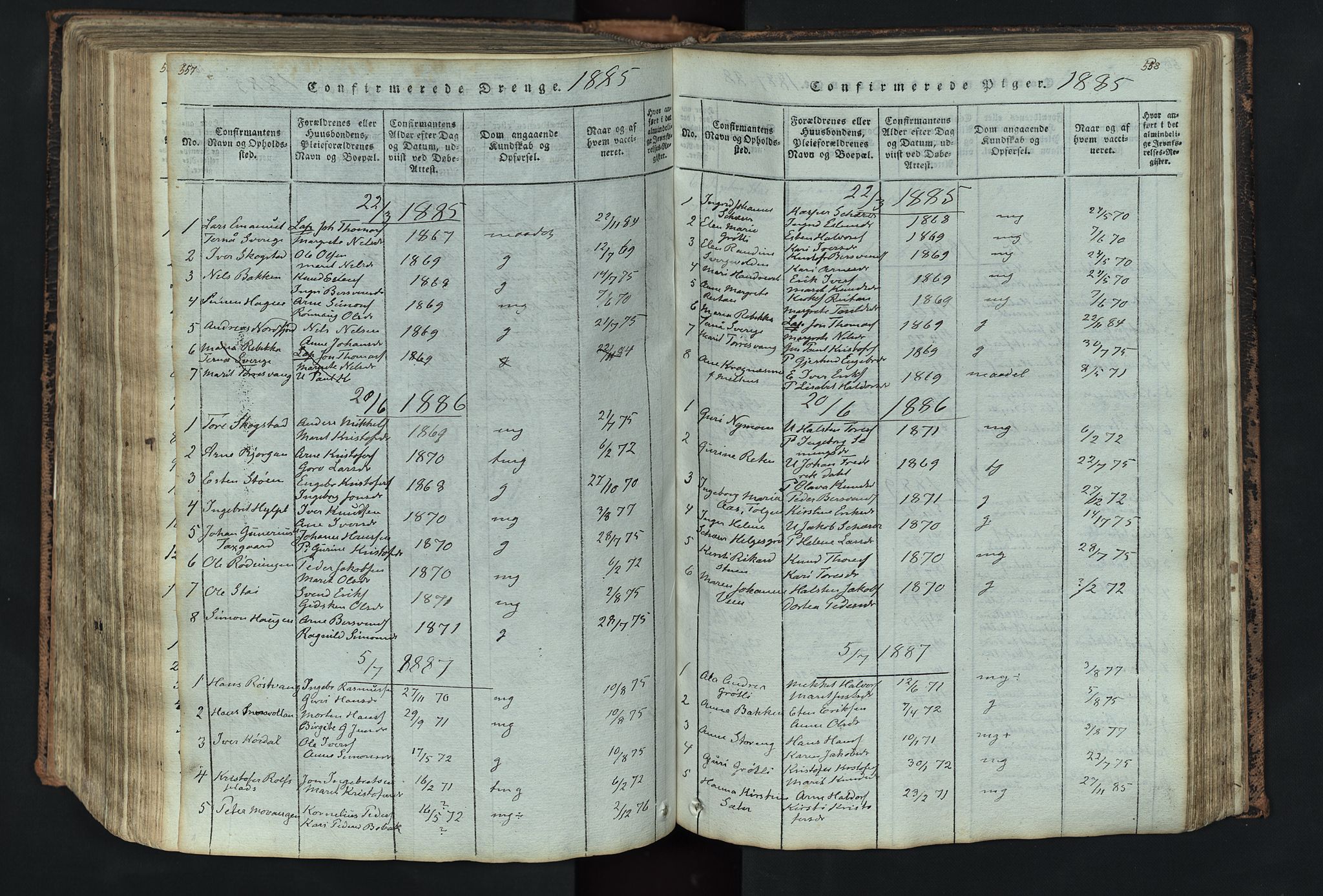 Kvikne prestekontor, SAH/PREST-064/H/Ha/Hab/L0001: Parish register (copy) no. 1, 1815-1895, p. 557-558