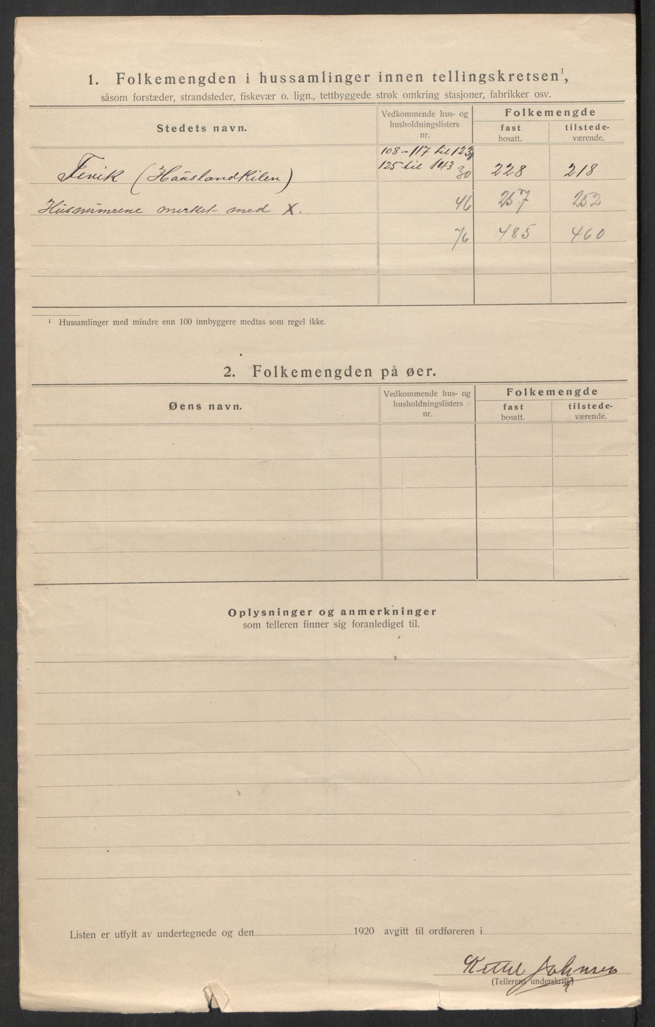 SAK, 1920 census for Fjære, 1920, p. 23