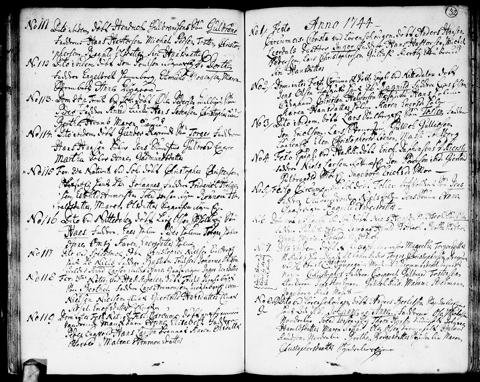 Skedsmo prestekontor Kirkebøker, SAO/A-10033a/F/Fa/L0003: Parish register (official) no. I 3, 1737-1759, p. 32
