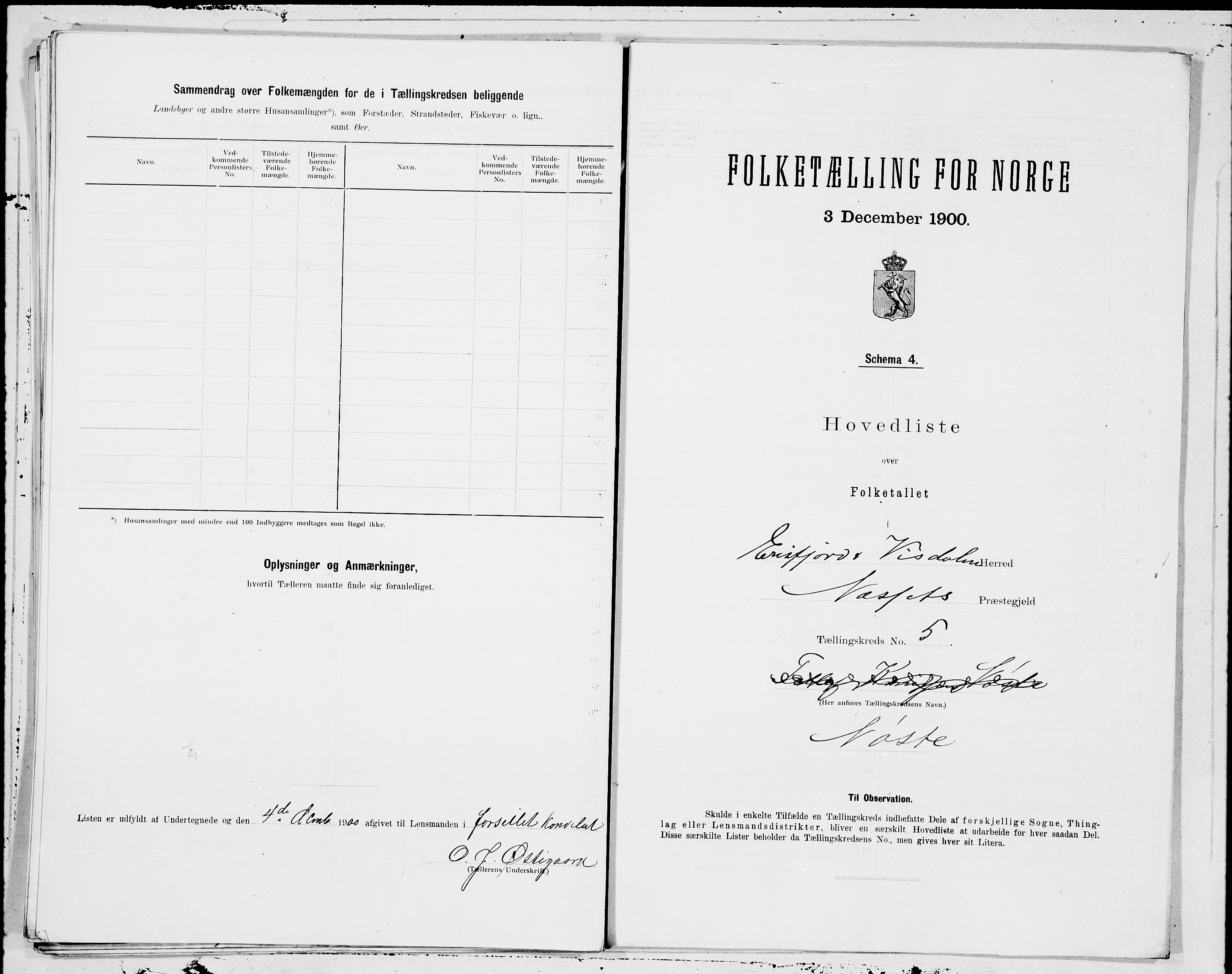 SAT, 1900 census for Eresfjord og Vistdal, 1900, p. 10