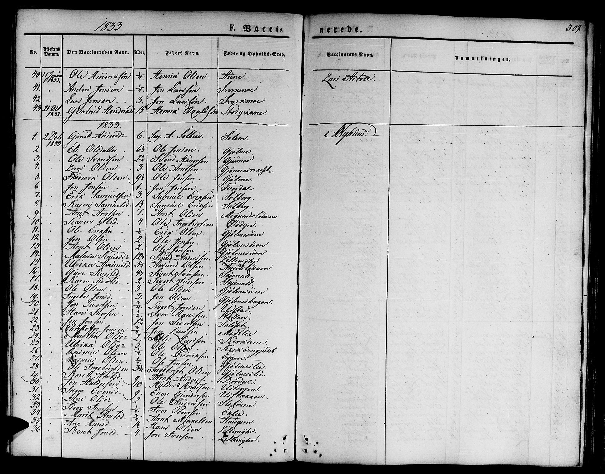 Ministerialprotokoller, klokkerbøker og fødselsregistre - Sør-Trøndelag, SAT/A-1456/668/L0804: Parish register (official) no. 668A04, 1826-1839, p. 307