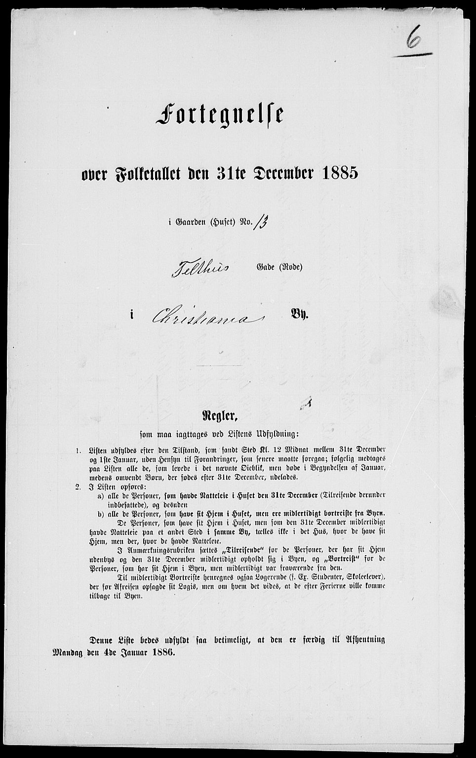 RA, 1885 census for 0301 Kristiania, 1885, p. 4612