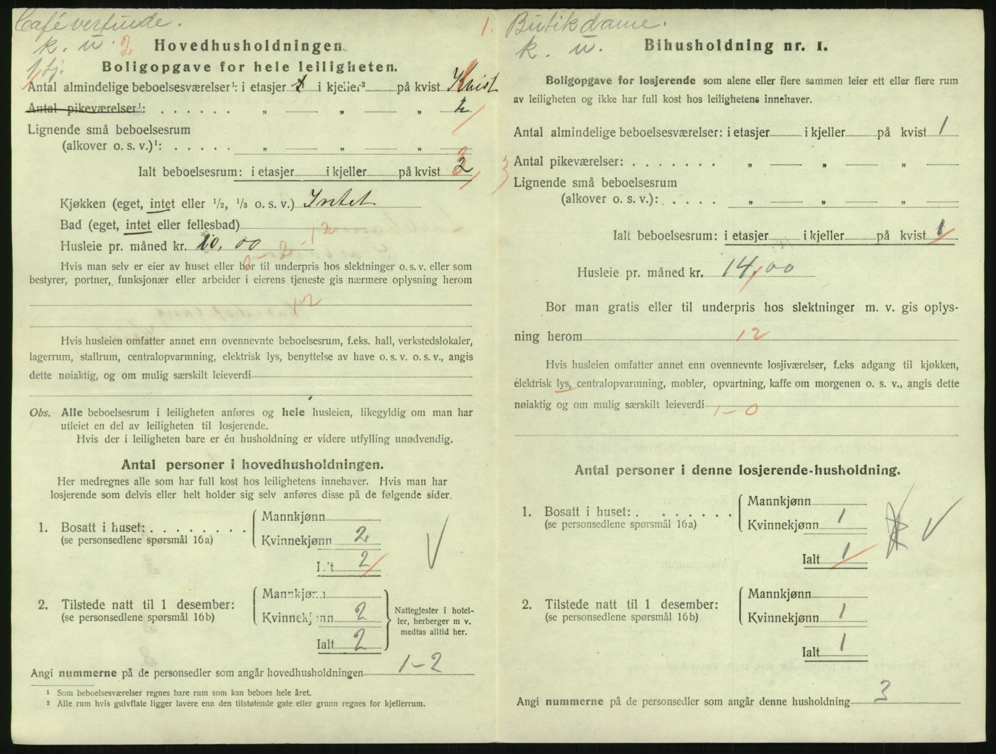 SAH, 1920 census for Lillehammer, 1920, p. 2801