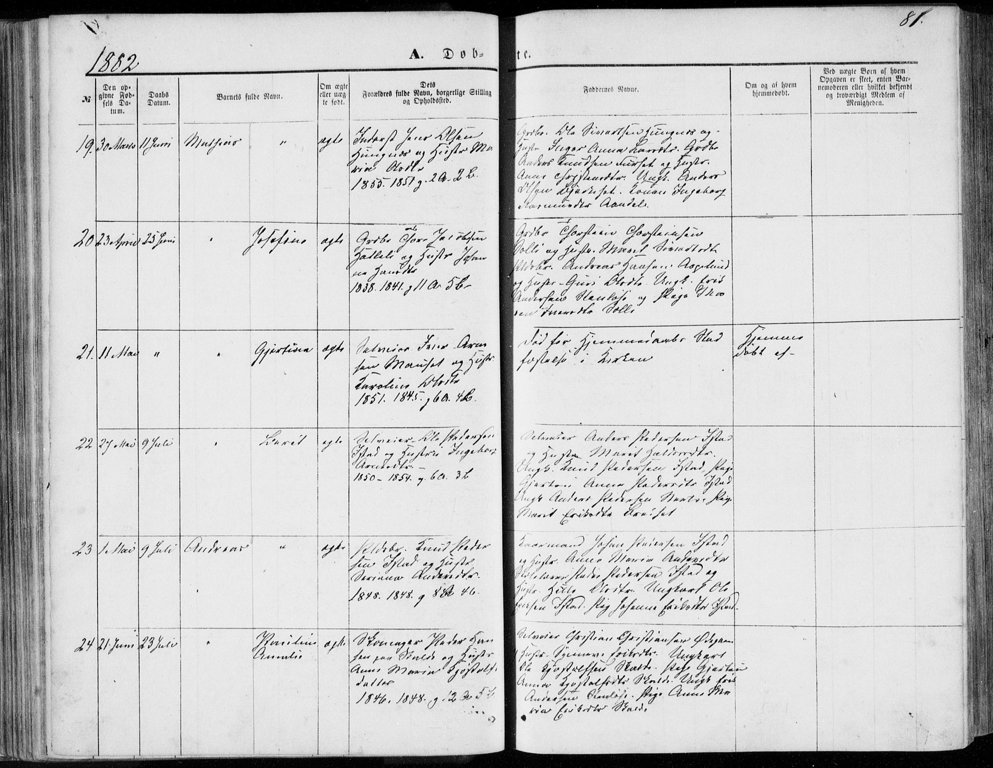 Ministerialprotokoller, klokkerbøker og fødselsregistre - Møre og Romsdal, AV/SAT-A-1454/557/L0681: Parish register (official) no. 557A03, 1869-1886, p. 81