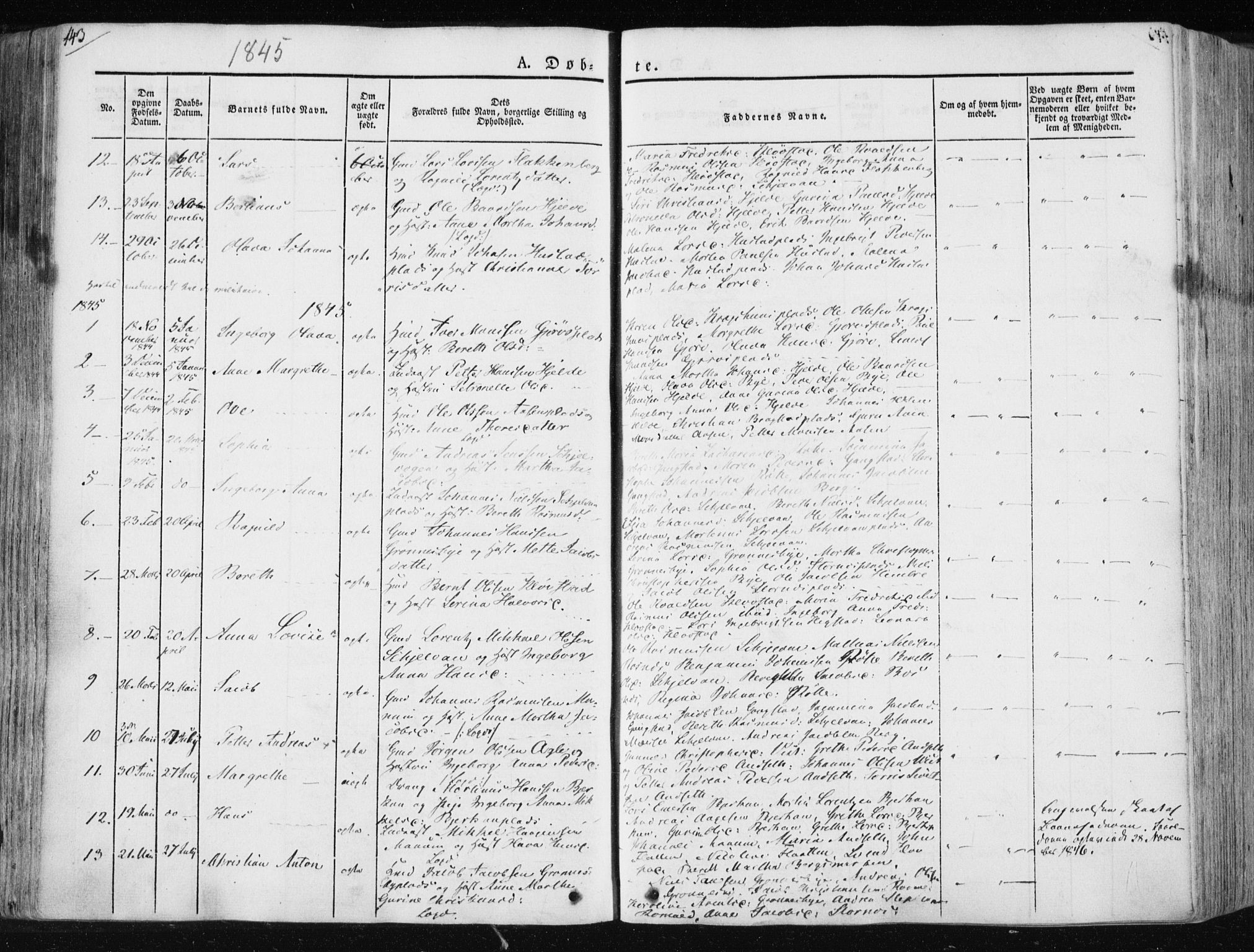 Ministerialprotokoller, klokkerbøker og fødselsregistre - Nord-Trøndelag, SAT/A-1458/730/L0280: Parish register (official) no. 730A07 /3, 1840-1854, p. 143