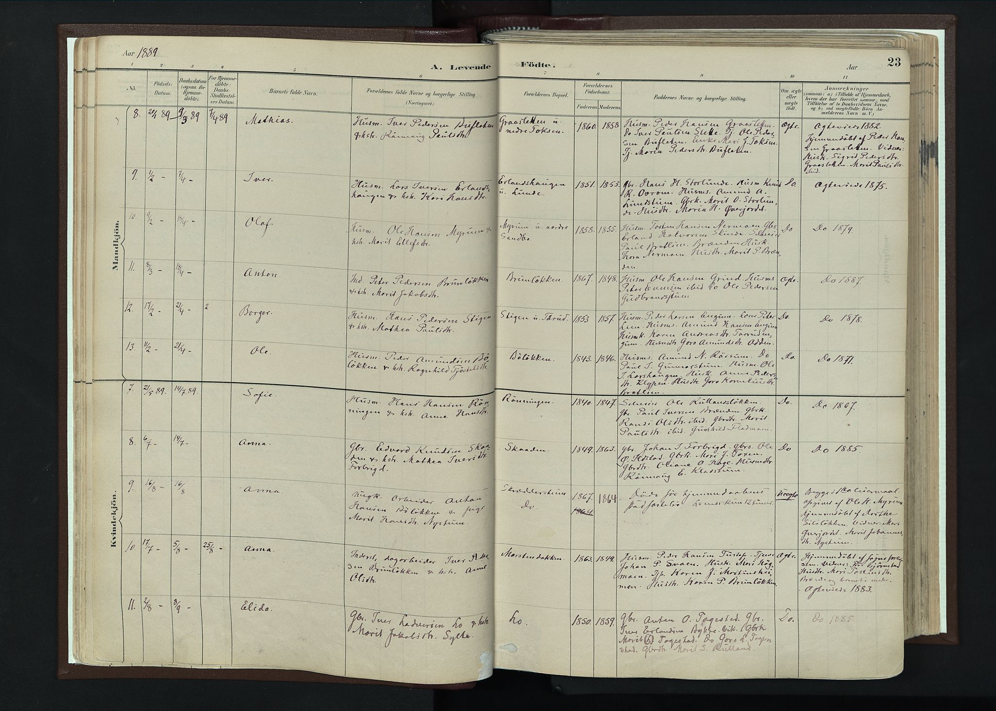 Nord-Fron prestekontor, AV/SAH-PREST-080/H/Ha/Haa/L0004: Parish register (official) no. 4, 1884-1914, p. 23