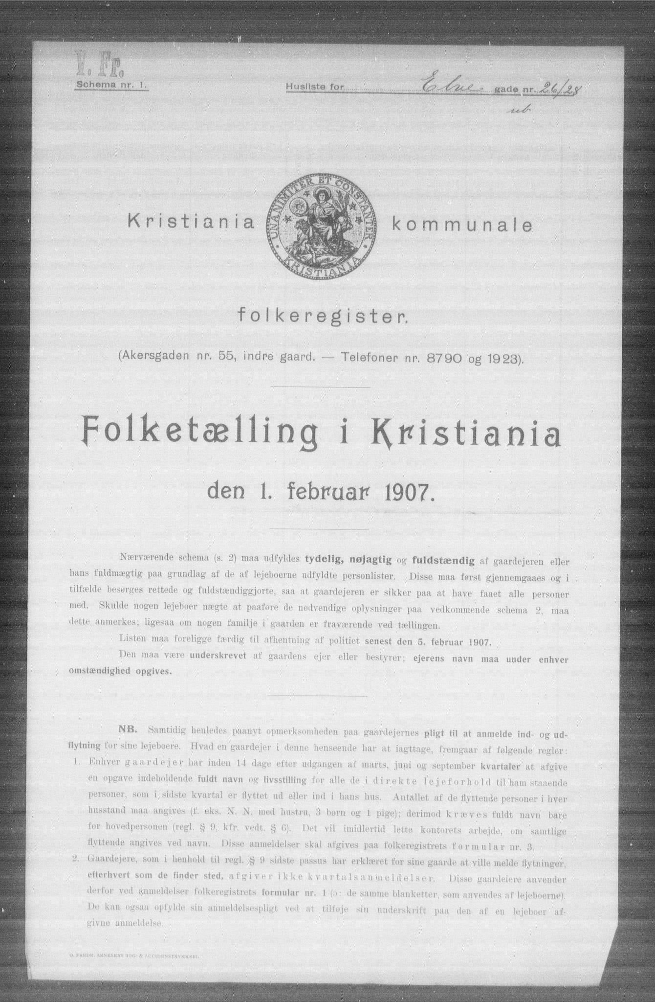 OBA, Municipal Census 1907 for Kristiania, 1907, p. 10564