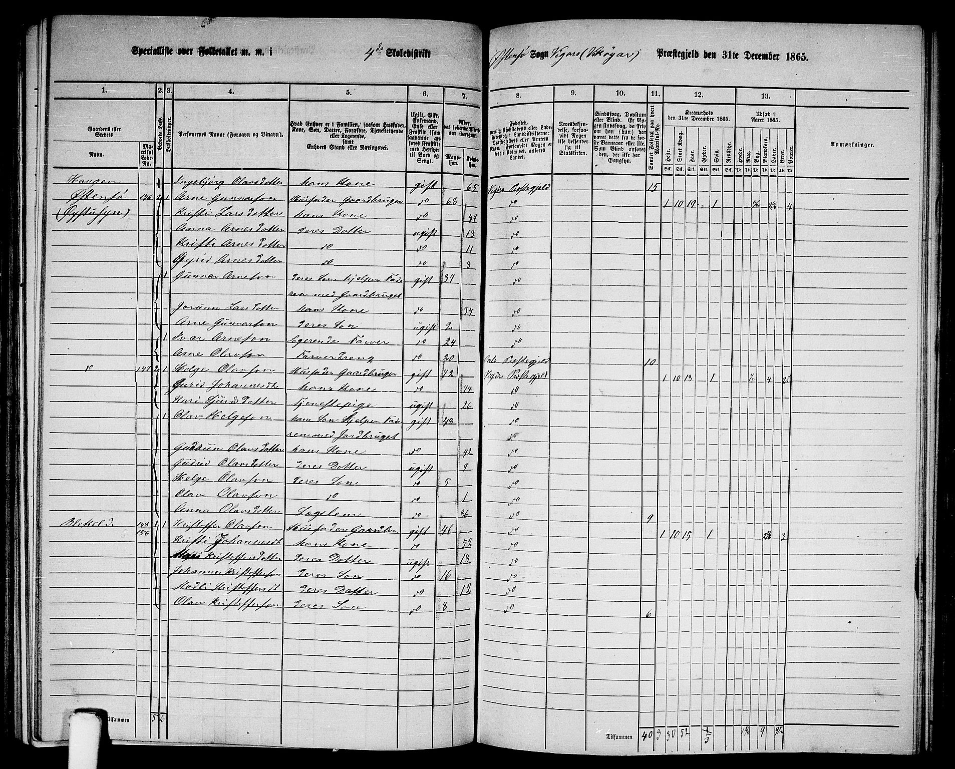 RA, 1865 census for Vikør, 1865, p. 68