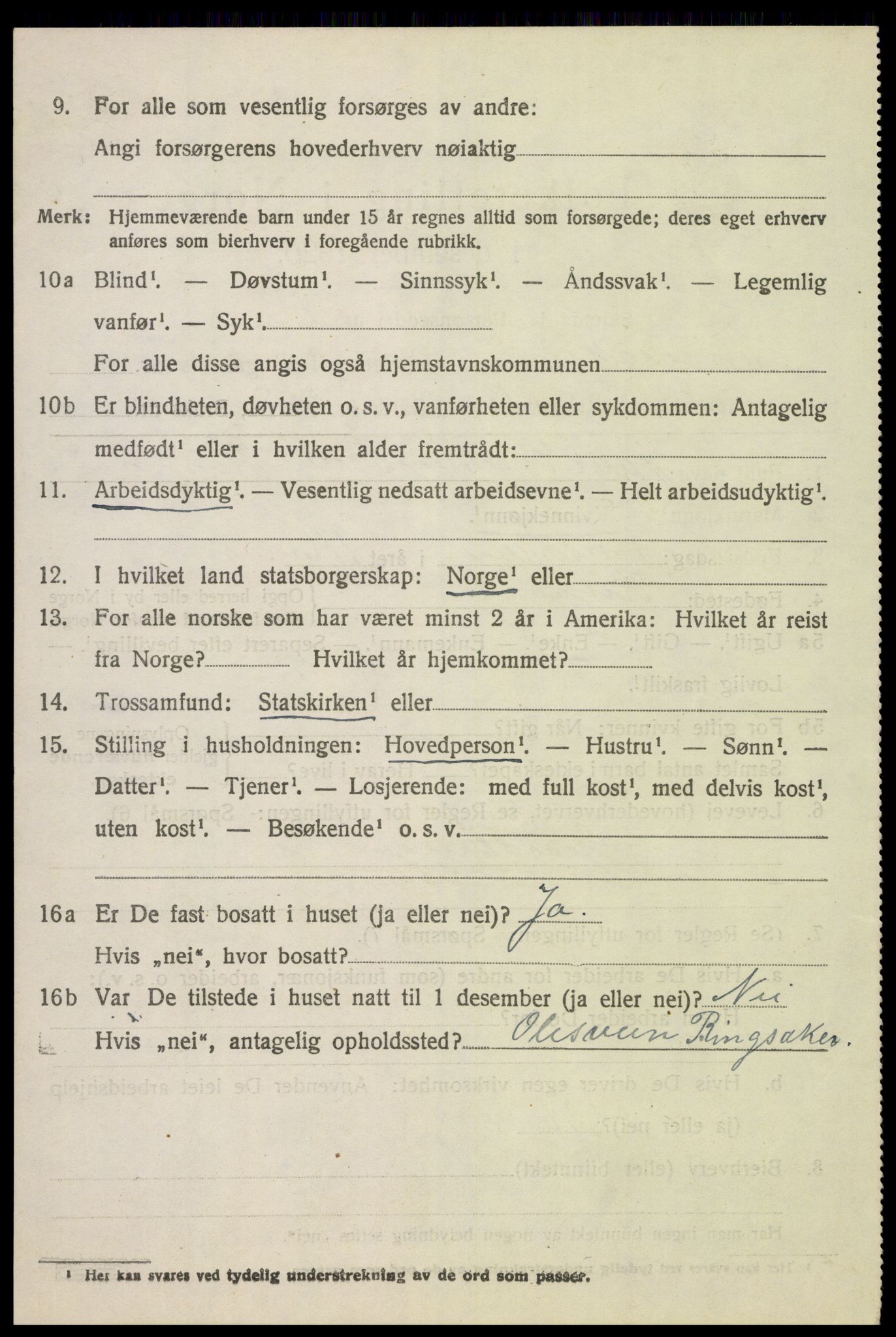 SAH, 1920 census for Ringsaker, 1920, p. 21695