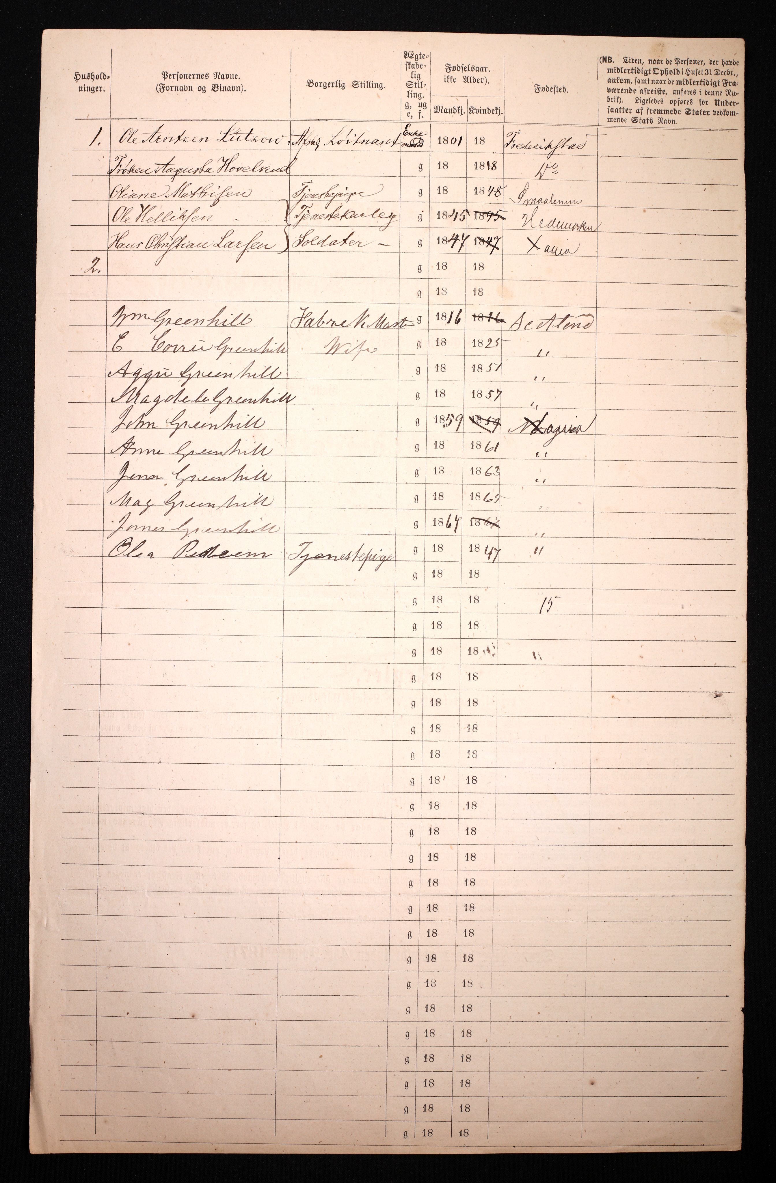 RA, 1870 census for 0301 Kristiania, 1870, p. 3307