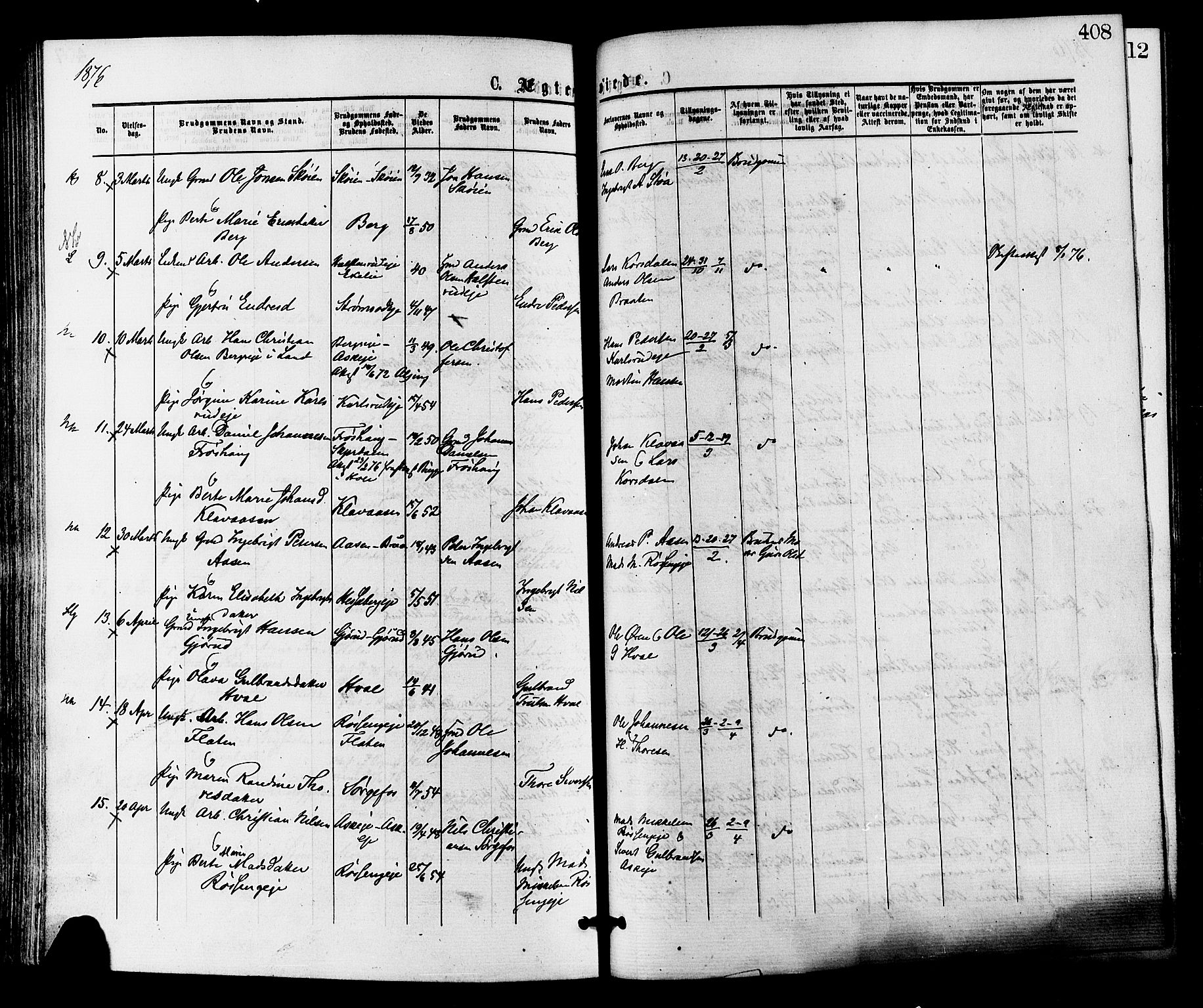 Norderhov kirkebøker, AV/SAKO-A-237/F/Fa/L0015: Parish register (official) no. 15, 1875-1884, p. 408