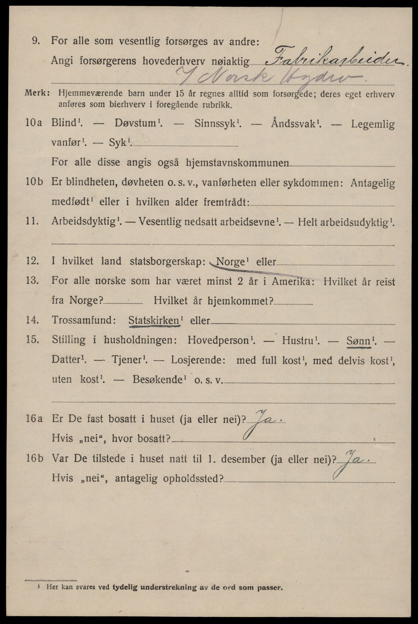 SAKO, 1920 census for Tinn, 1920, p. 9905