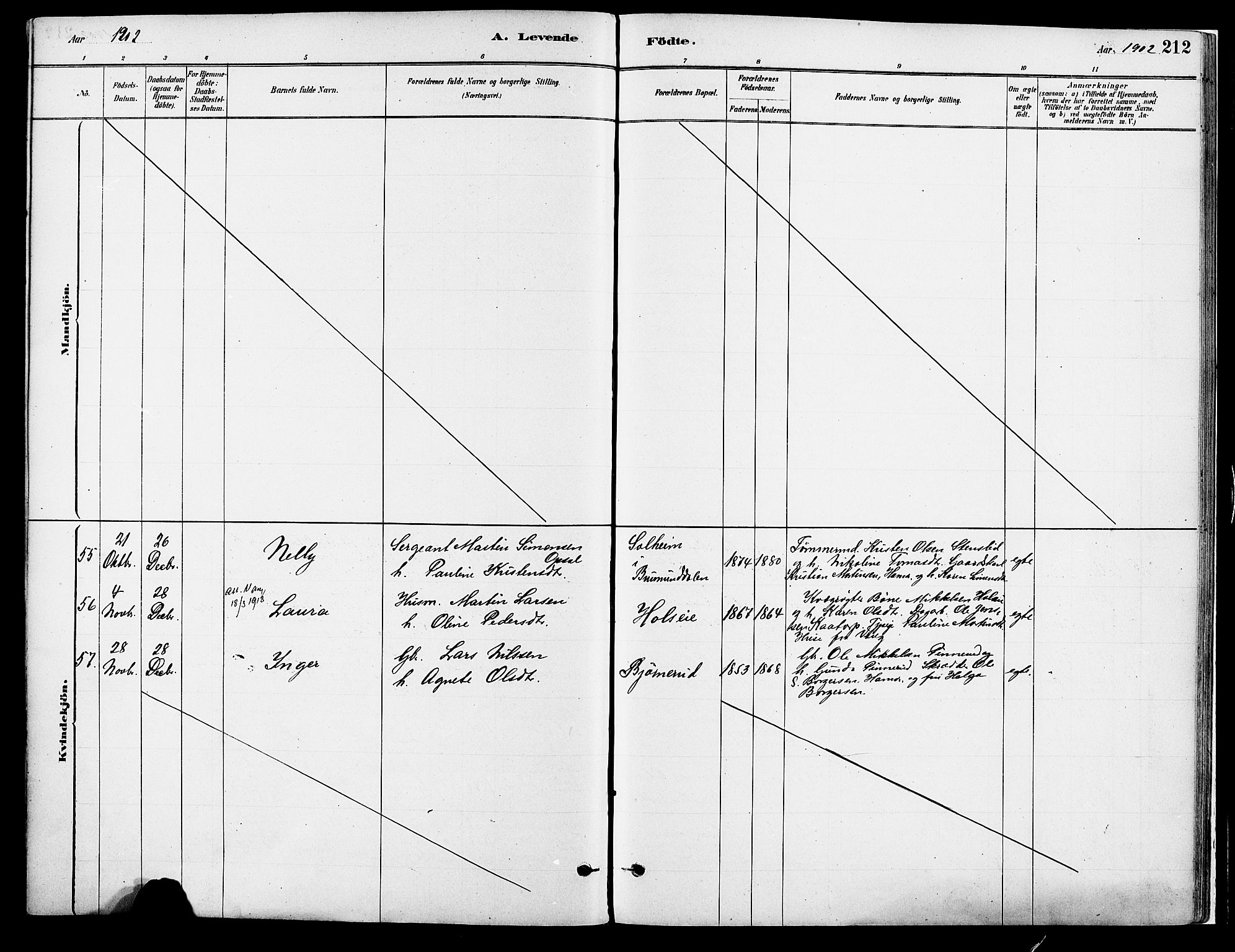 Vang prestekontor, Hedmark, SAH/PREST-008/H/Ha/Haa/L0018A: Parish register (official) no. 18A, 1880-1906, p. 212