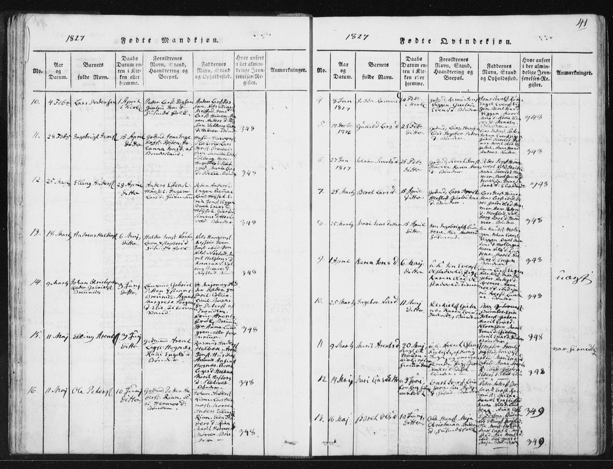 Ministerialprotokoller, klokkerbøker og fødselsregistre - Sør-Trøndelag, AV/SAT-A-1456/665/L0770: Parish register (official) no. 665A05, 1817-1829, p. 41